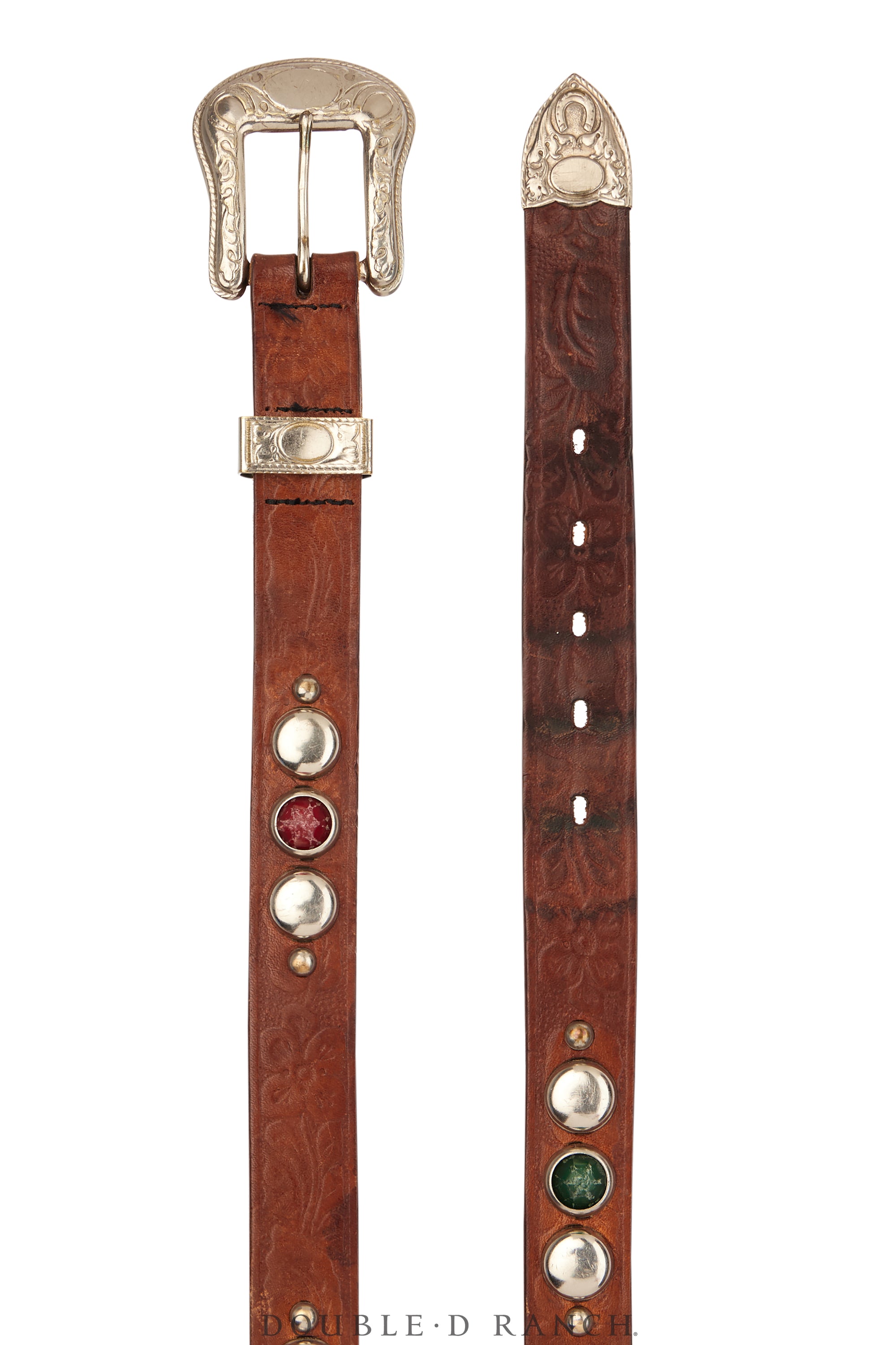 Belt, A Vintage, Buckle, Biker, Glass Rivets, Vintage, 888