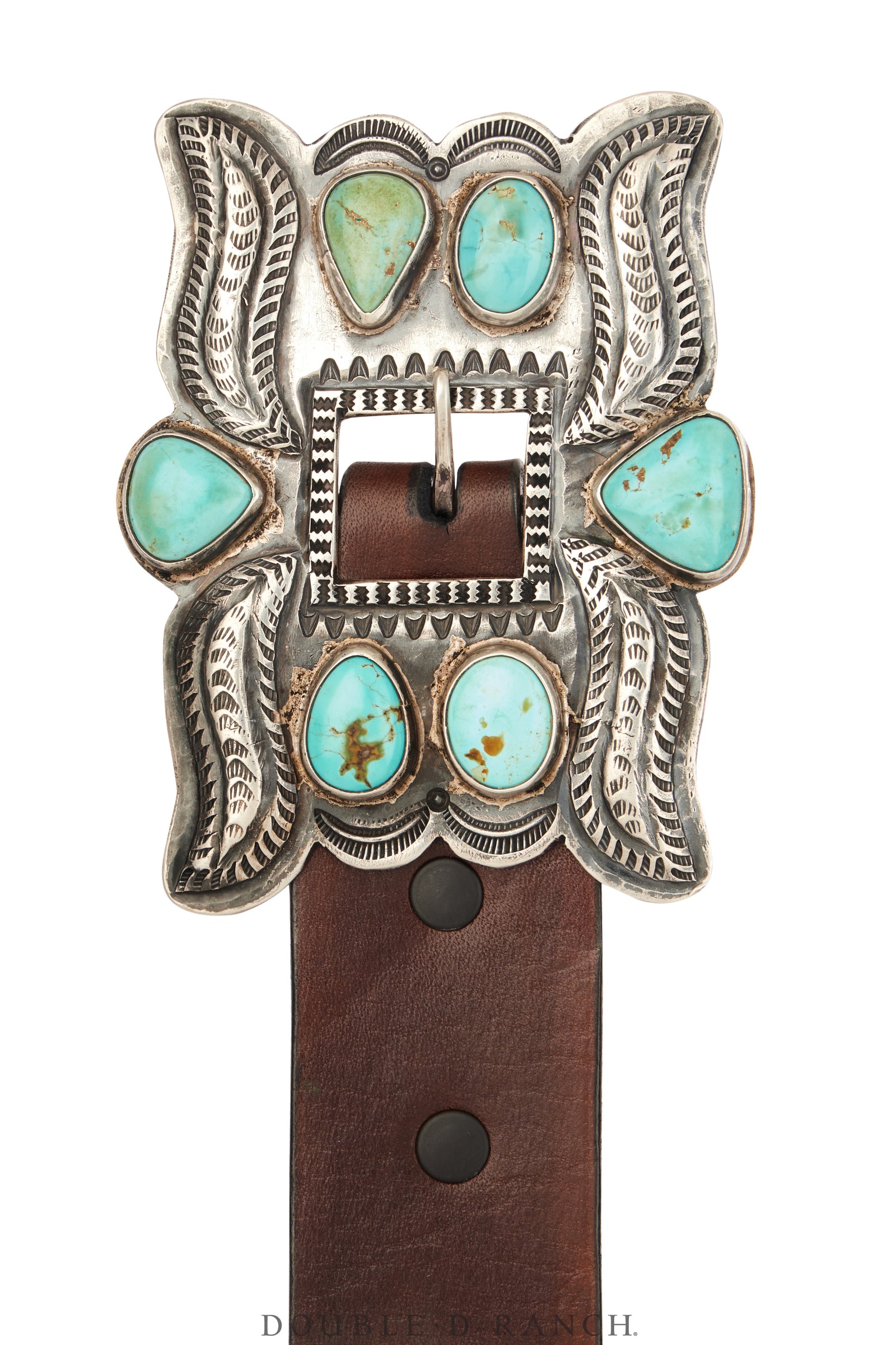 Belt, A Vintage, Concho, Turquoise, Lovely Stonework, Unmarked, Vintage ‘50s, 889