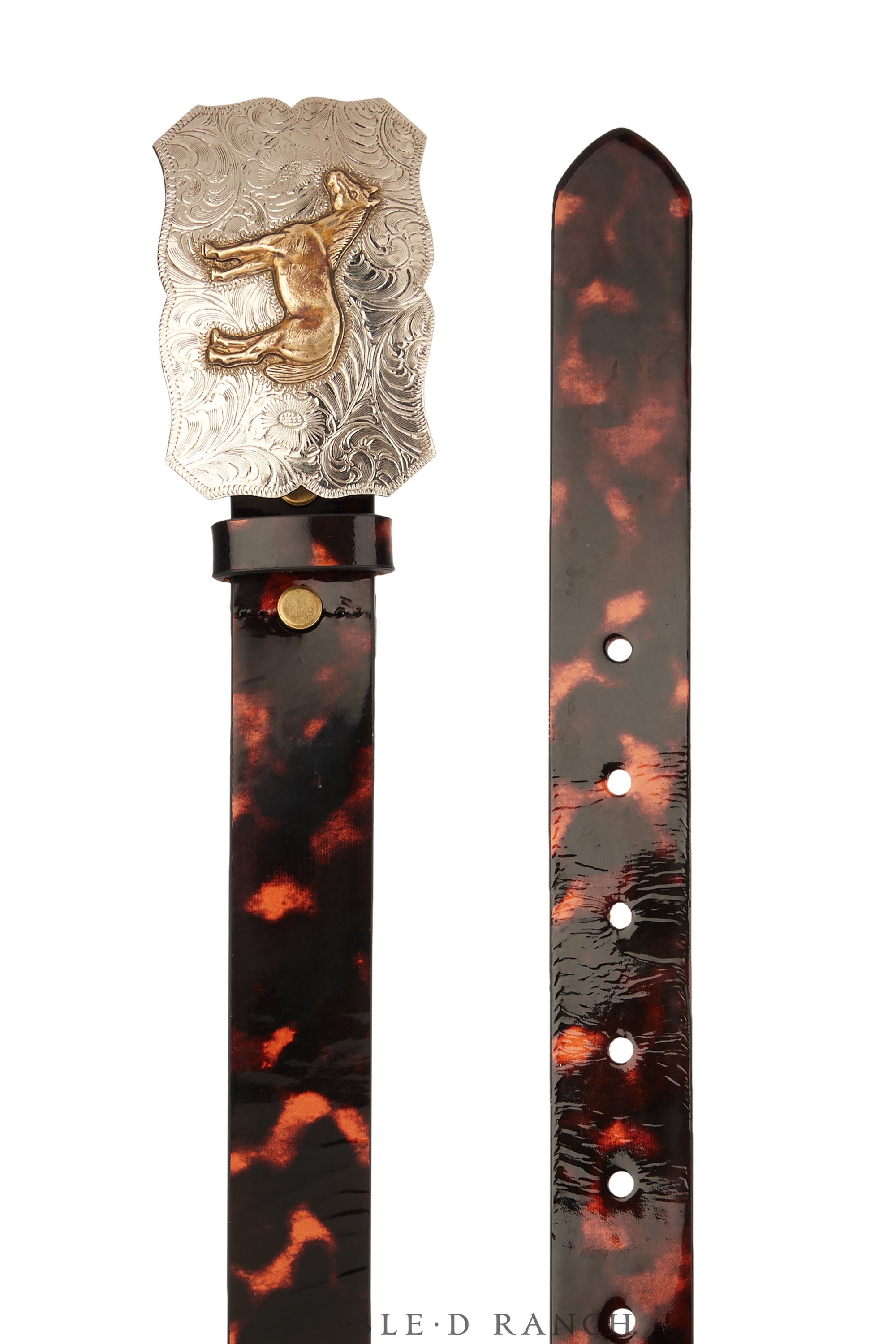 Belt, A Vintage, Buckle, Kitsch, Western, Horse With Scrolling, Hallmark Vintage, 894