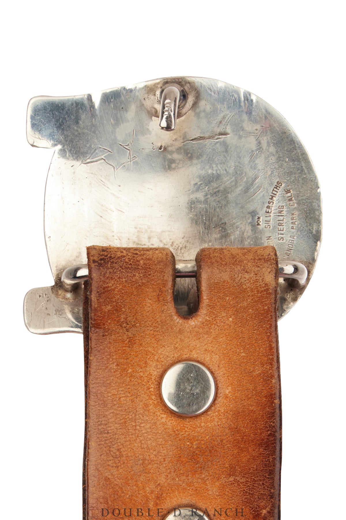 Belt, A Vintage, Buckle, Western, Horseshoe With Bucking Bronc, Hallmarks, Vintage, 907