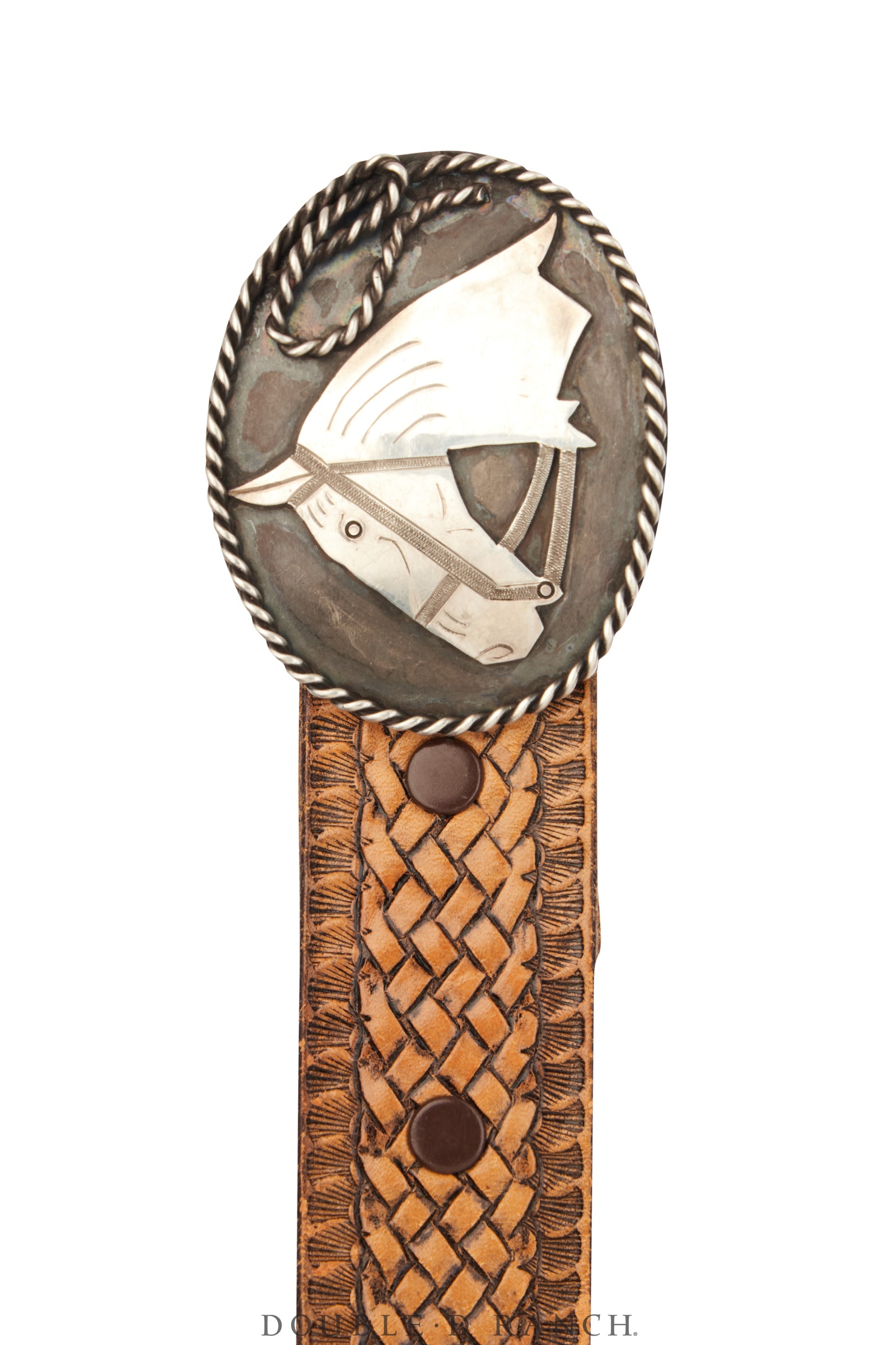 Belt, A Vintage, Buckle, Novelty, Horse Appliqué With Rope Border, Hallmark, Vintage, 911