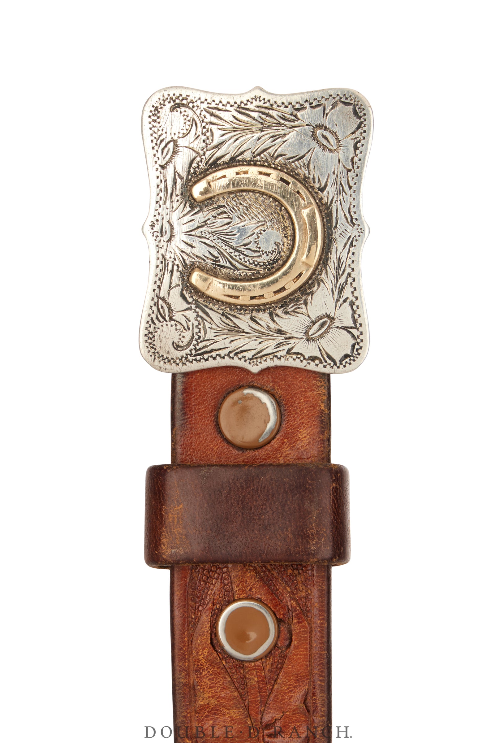 Belt, A Vintage, Buckle, Western, Horseshoe, 14K Gold, Hallmarks, Vintage, 913