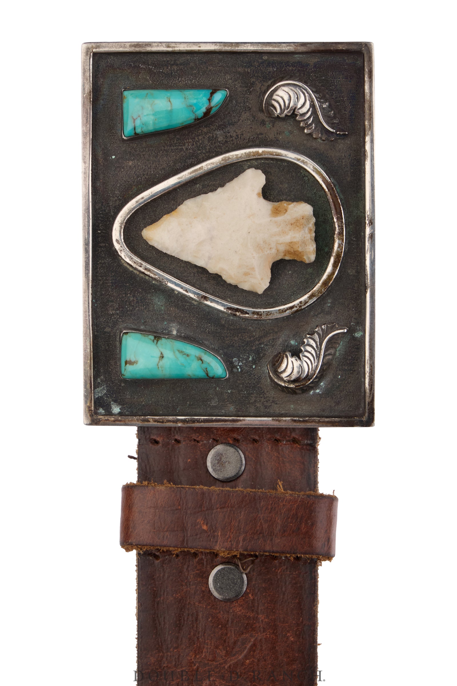 Belt, A Vintage, Buckle, Cast, Turquoise & Arrowhead, Hallmark, Vintage, 932
