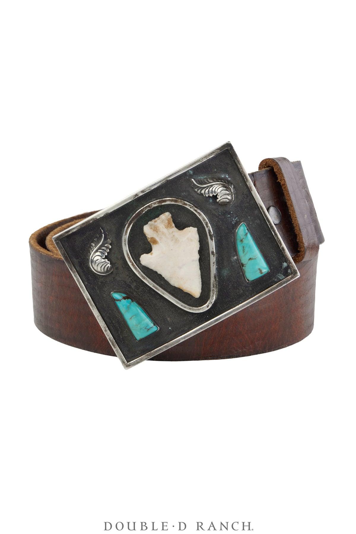 Belt, A Vintage, Buckle, Cast, Turquoise & Arrowhead, Hallmark, Vintage, 932