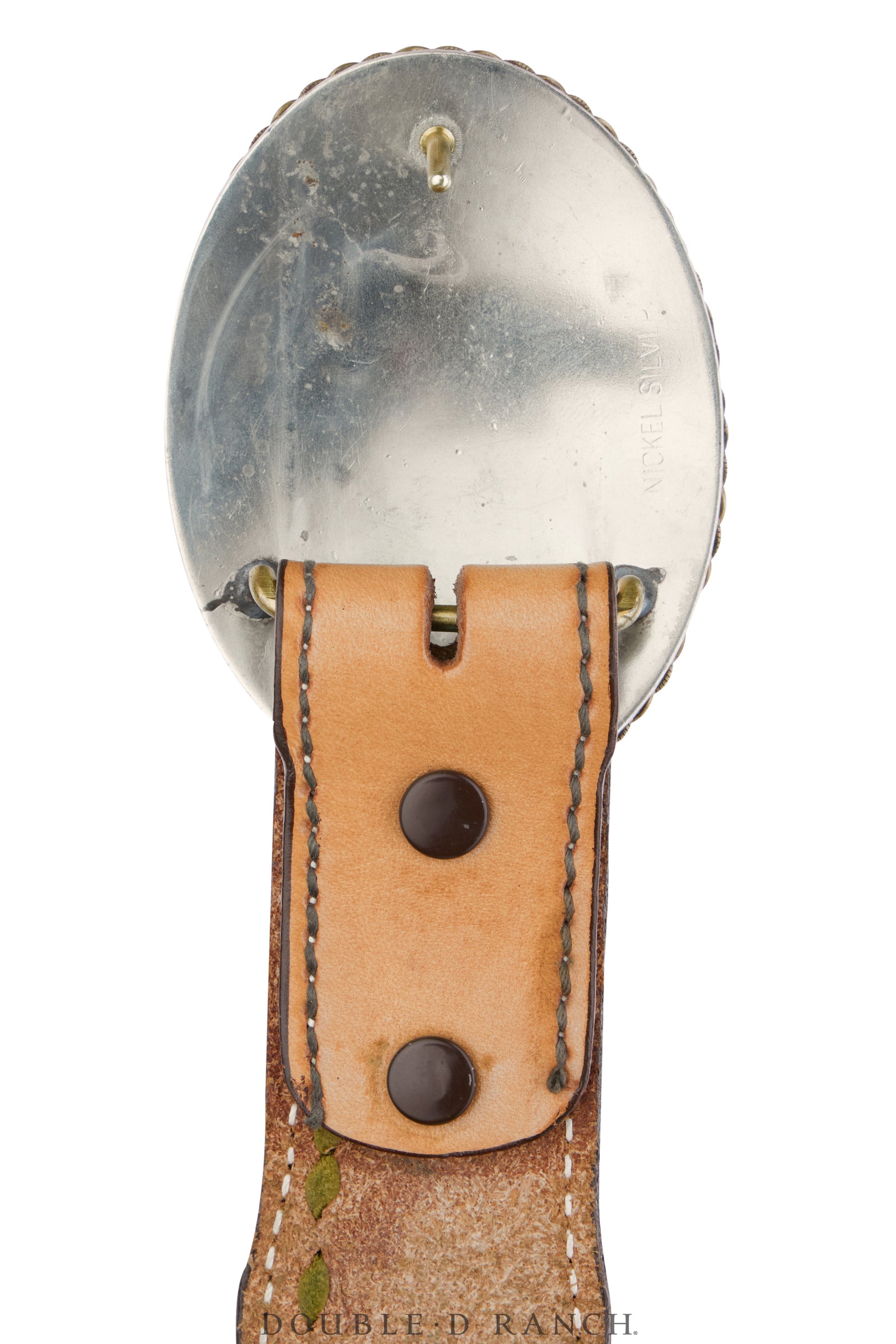 Belt, A Vintage, Buckle, Western, Engraved, Nickel Silver, Hallmark, Vintage, 952