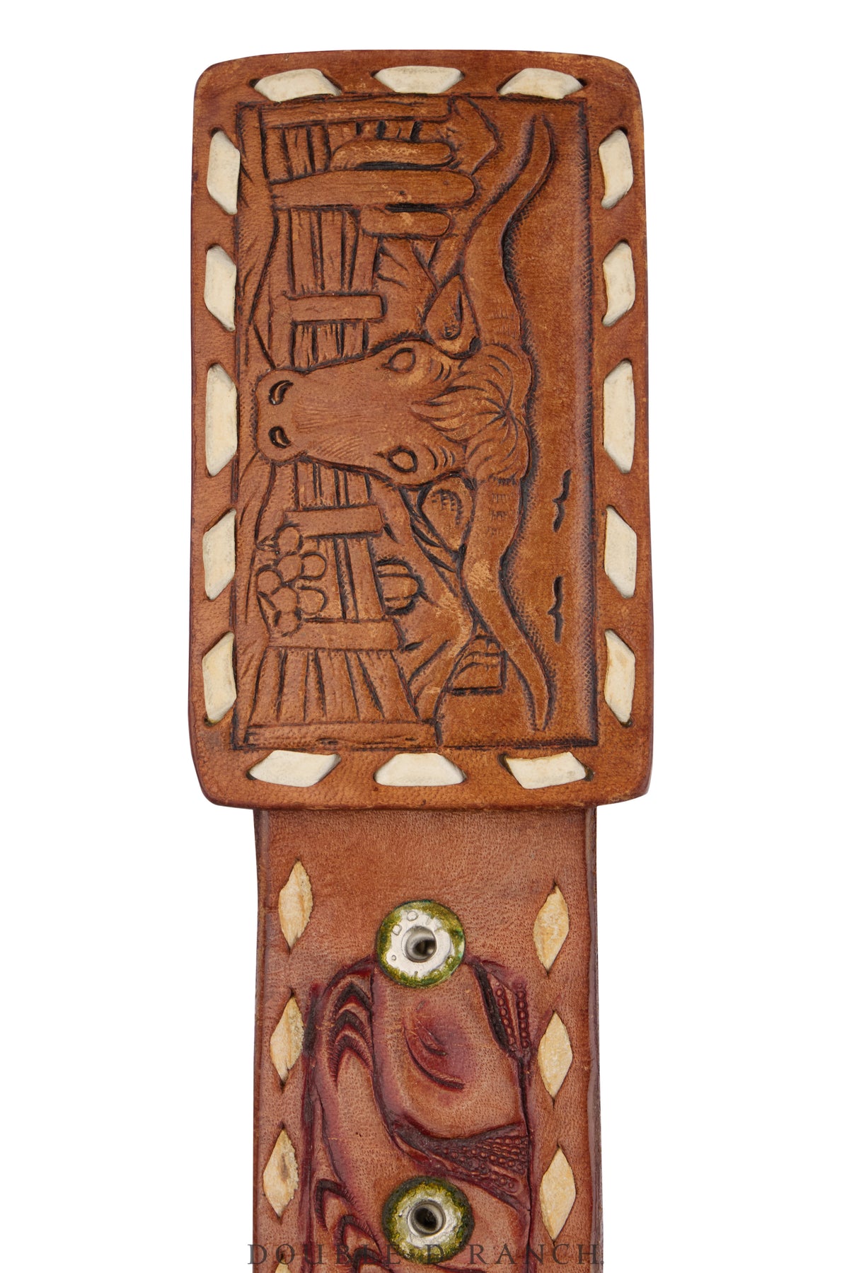 Belt, A Vintage, Buckle, Kitsch, Leather Longhorn, Vintage, 969