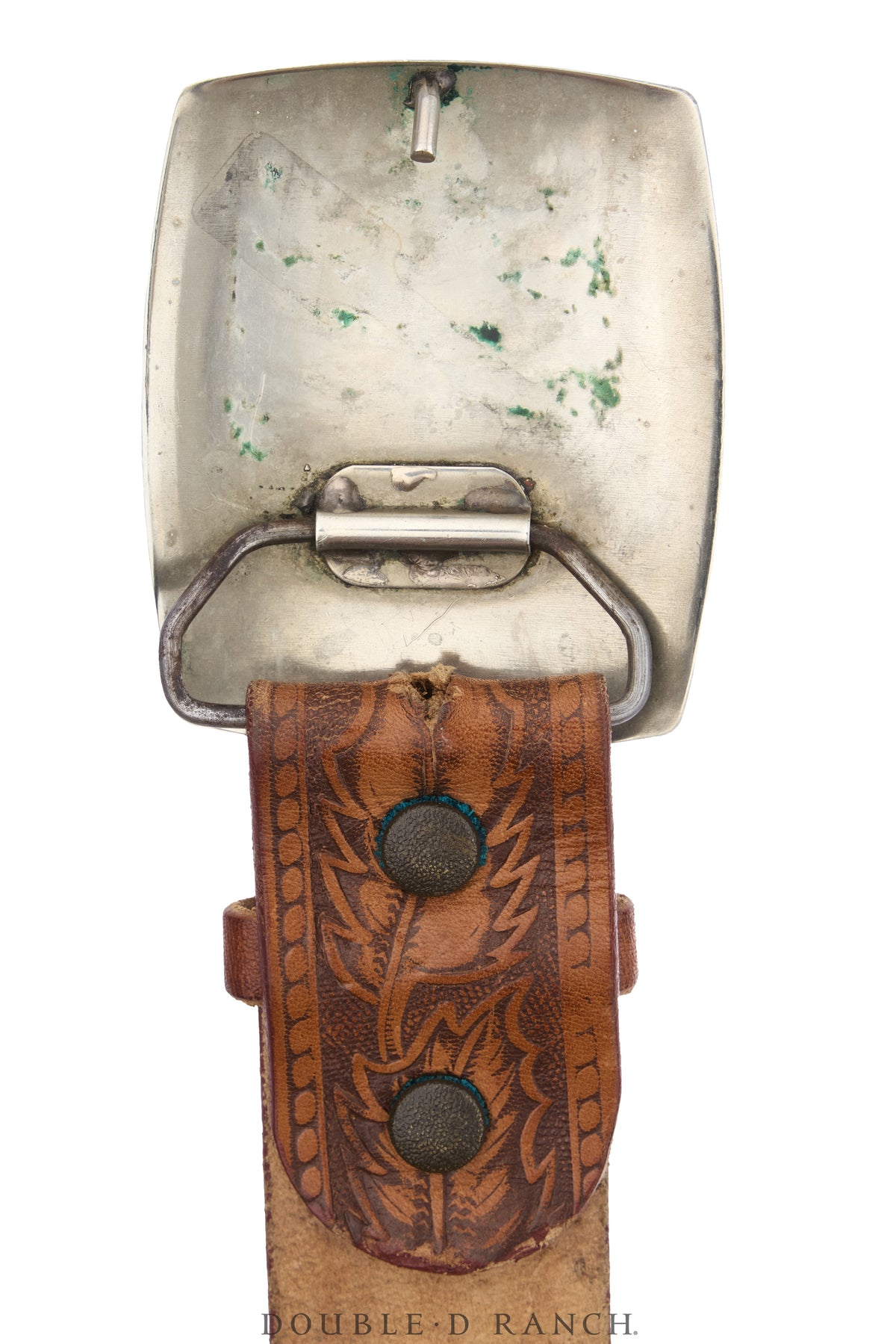 Belt, A Vintage, Buckle, Western, Longhorn With Turquoise, Vintage, 976
