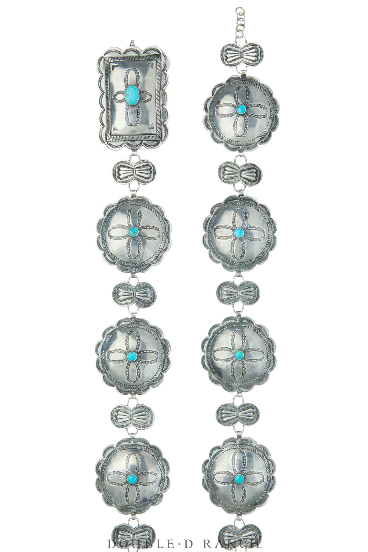 Belt, A Vintage, Concho Linked, Turquoise, Vintage ‘30s, 988