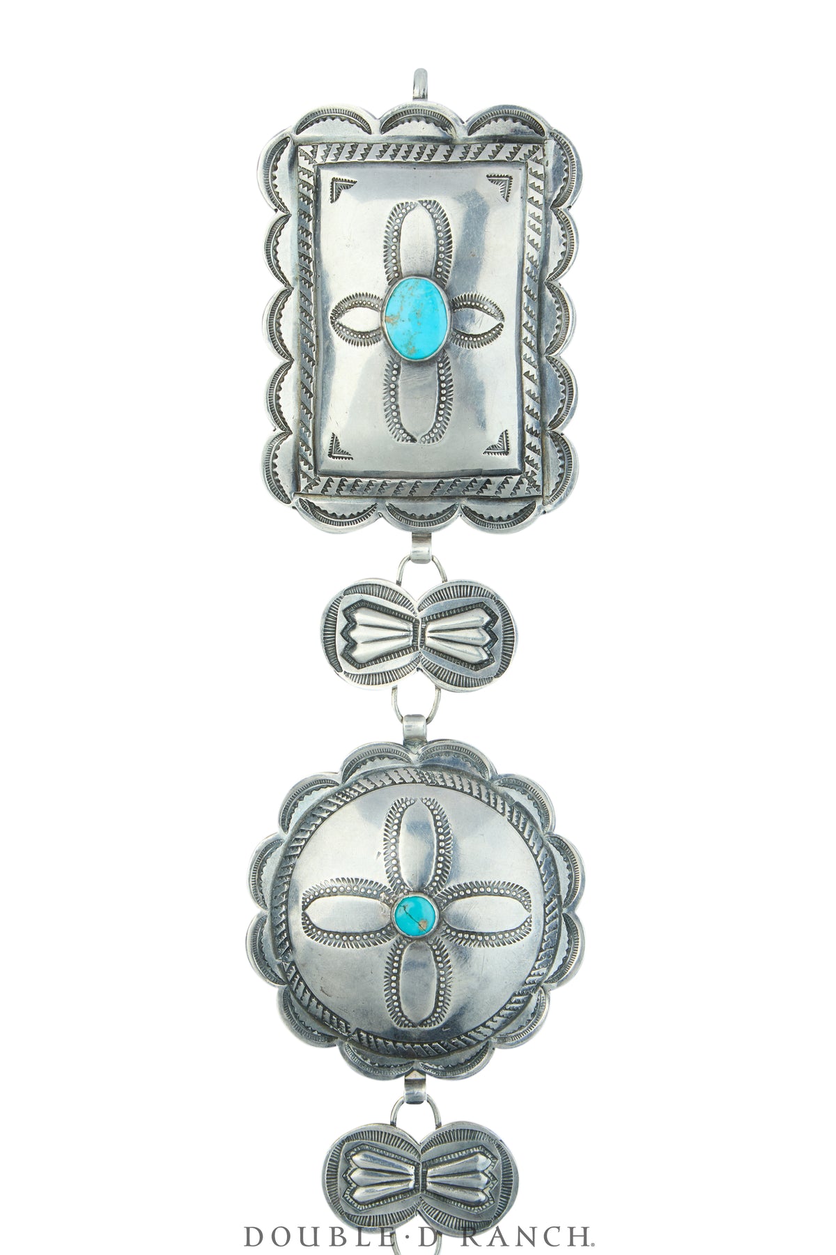 Belt, A Vintage, Concho Linked, Turquoise, Vintage ‘30s, 988
