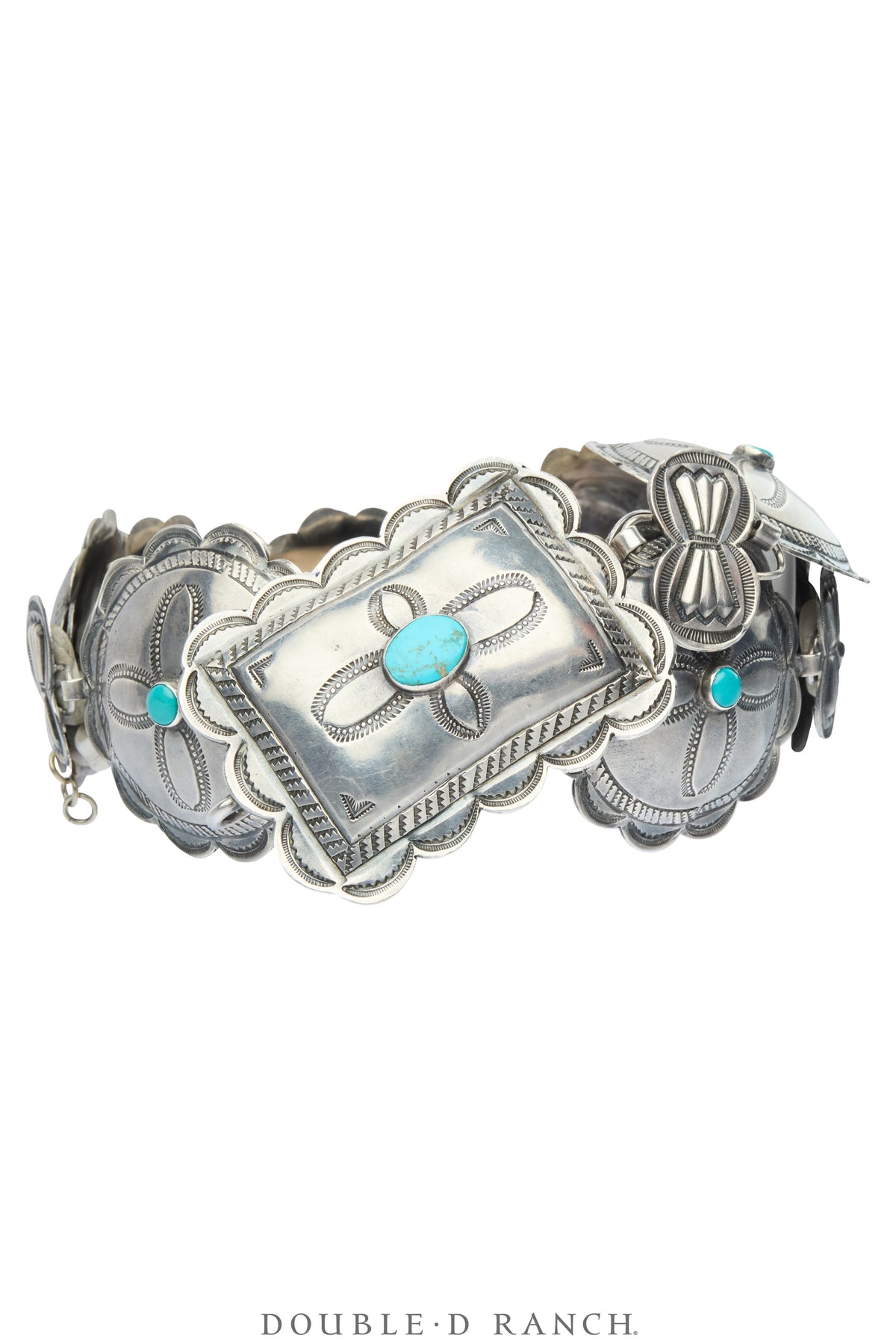 Belt, A Vintage, Concho Linked, Turquoise, Vintage ‘30s, 988