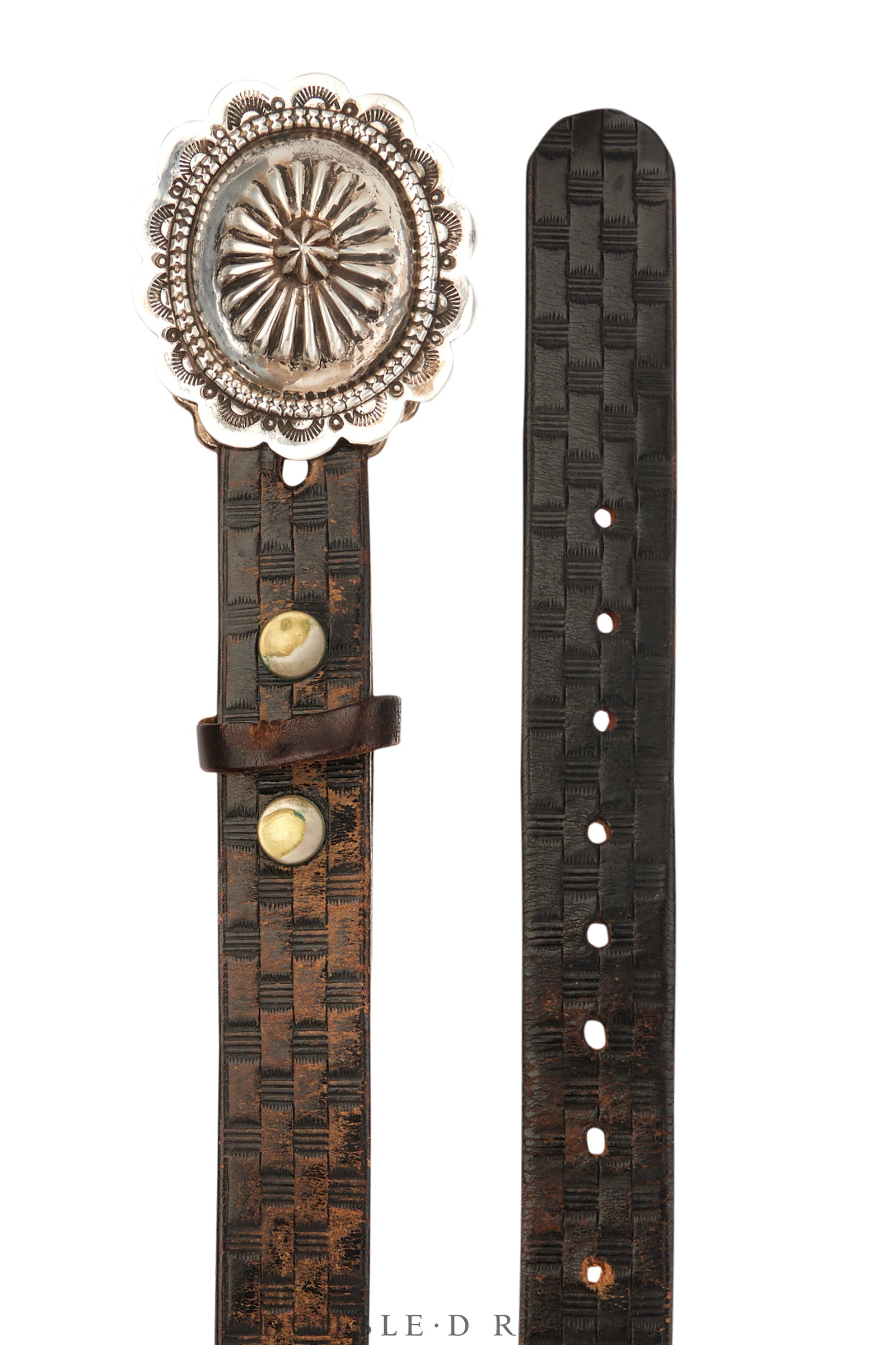 Belt, A Vintage, Buckle, Concho, Marks, Vintage, 900