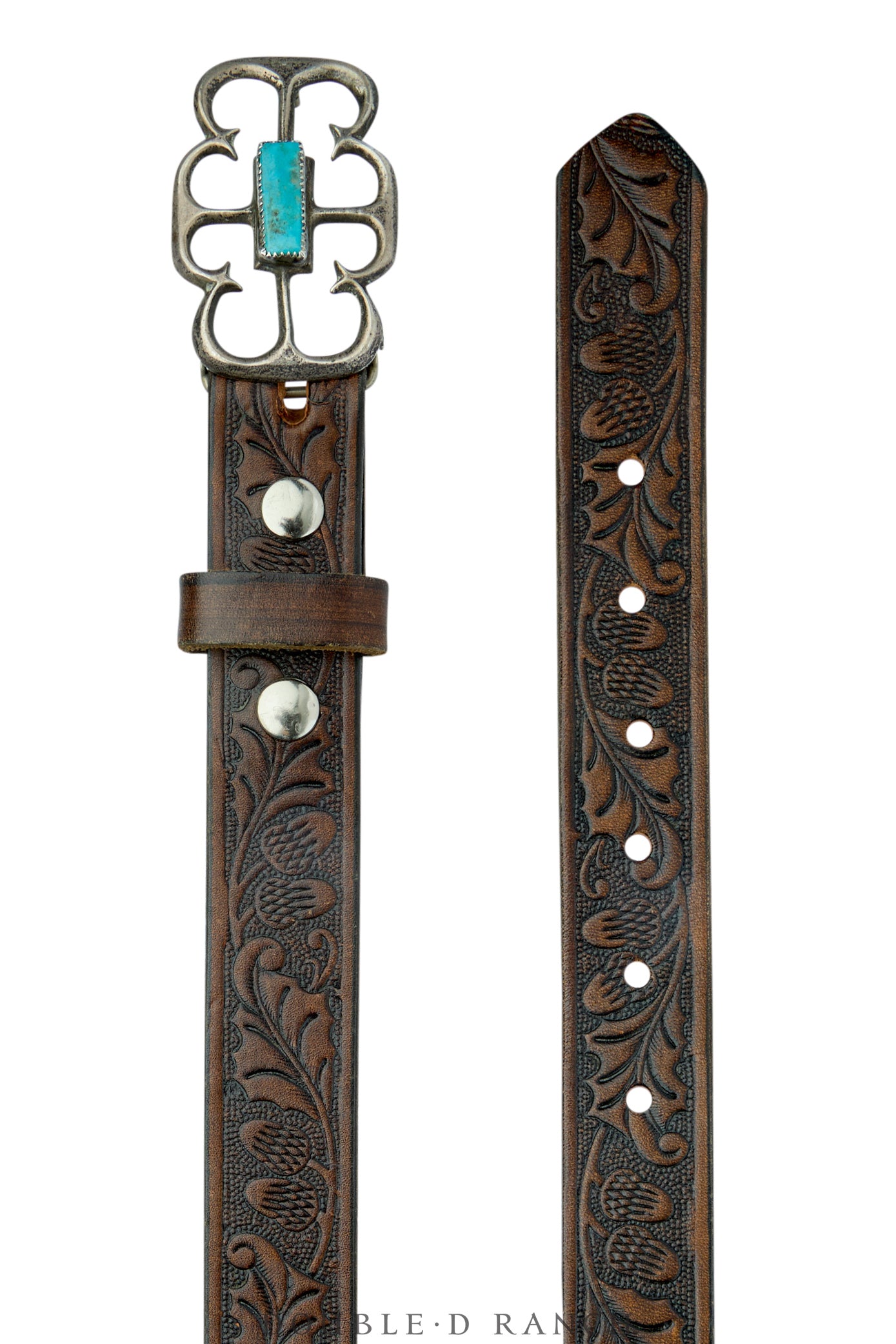Belt, A Vintage, Buckle, Cast, Turquoise, Vintage, 993