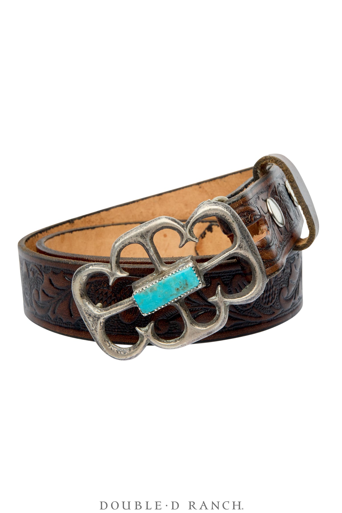 Belt, A Vintage, Buckle, Cast, Turquoise, Vintage, 993