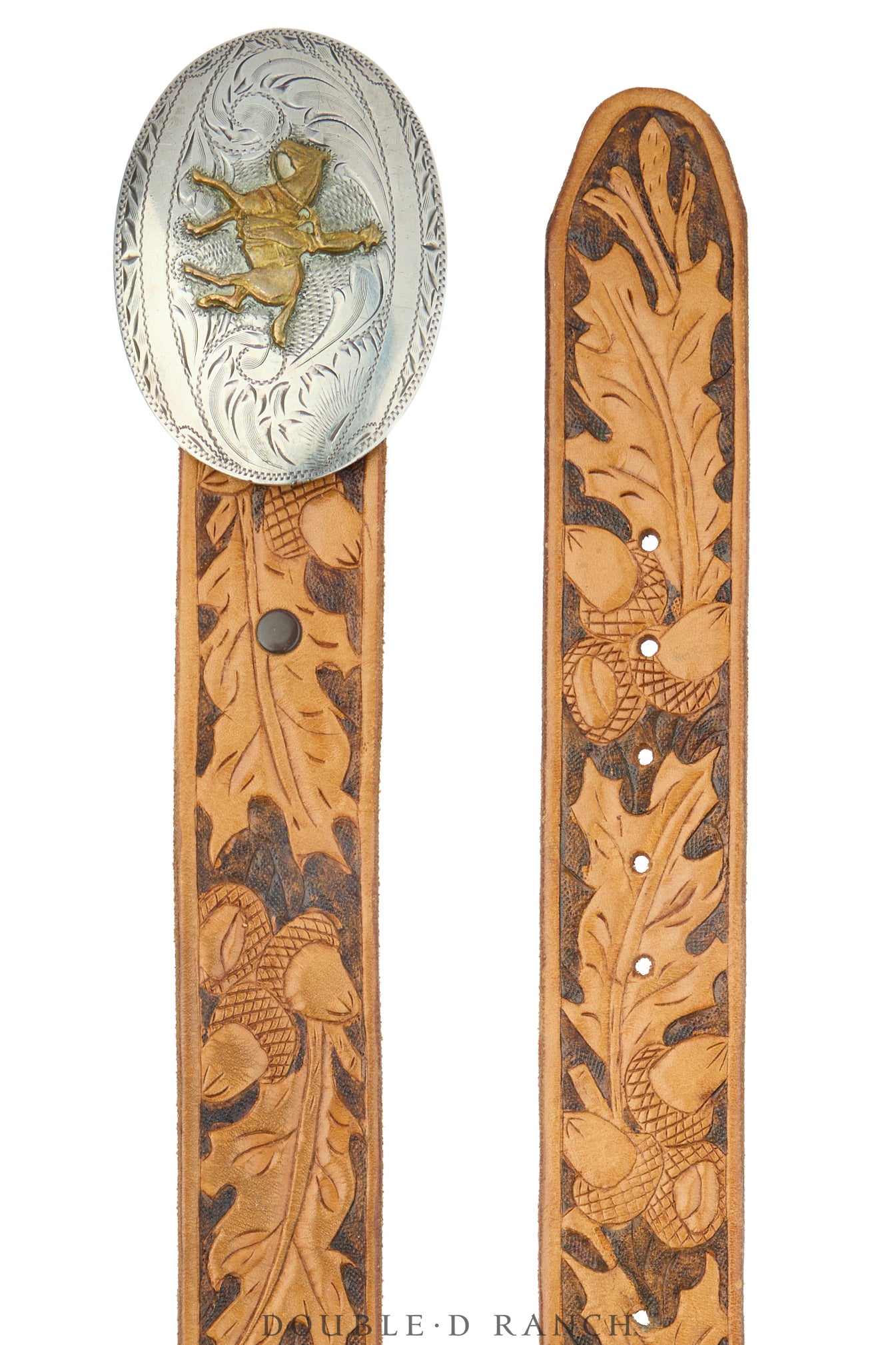 Belt, A Vintage, Buckle, Western, Hand Engraved, Hallmark, Vintage, 1001