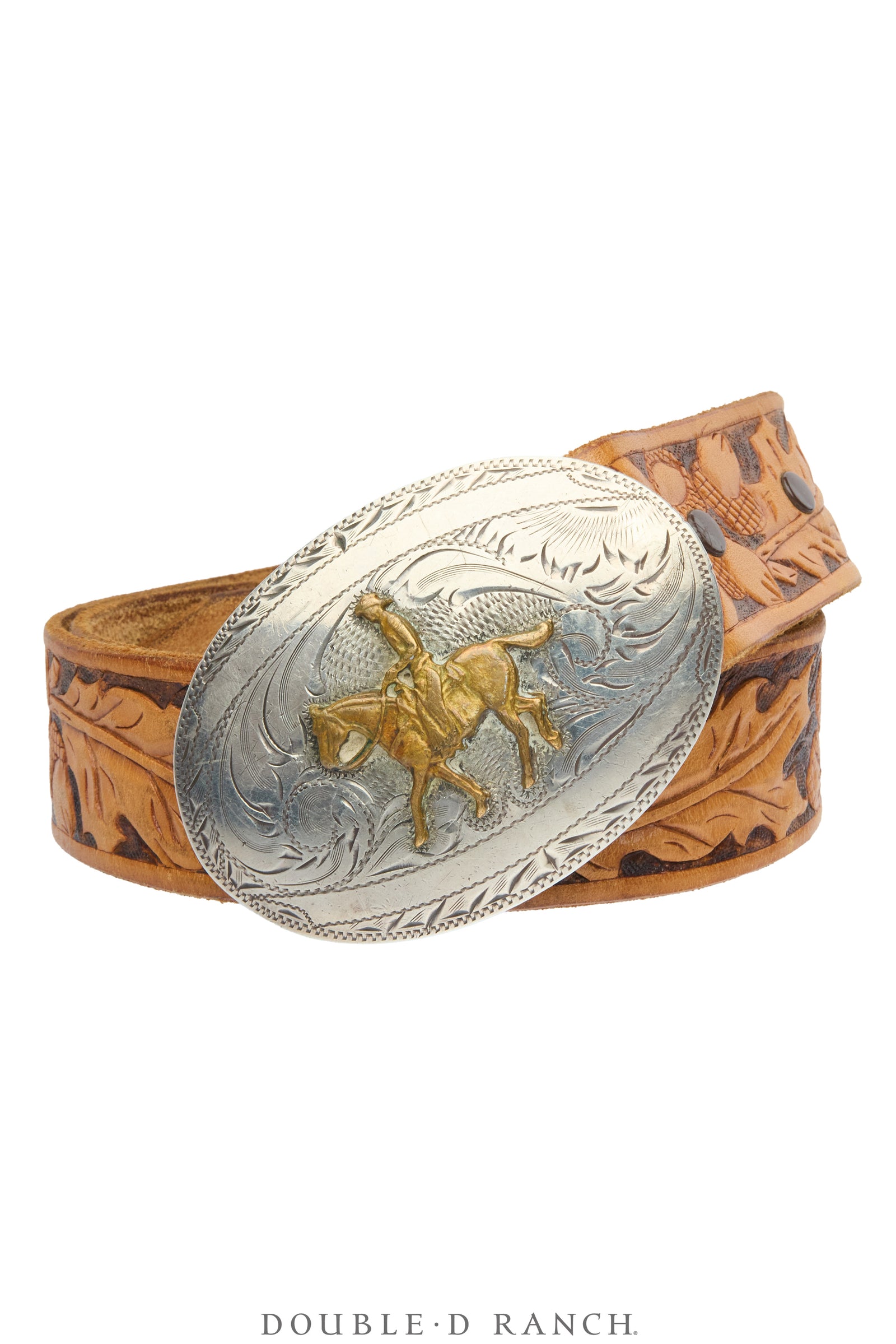 Belt, A Vintage, Buckle, Western, Hand Engraved, Hallmark, Vintage, 1001