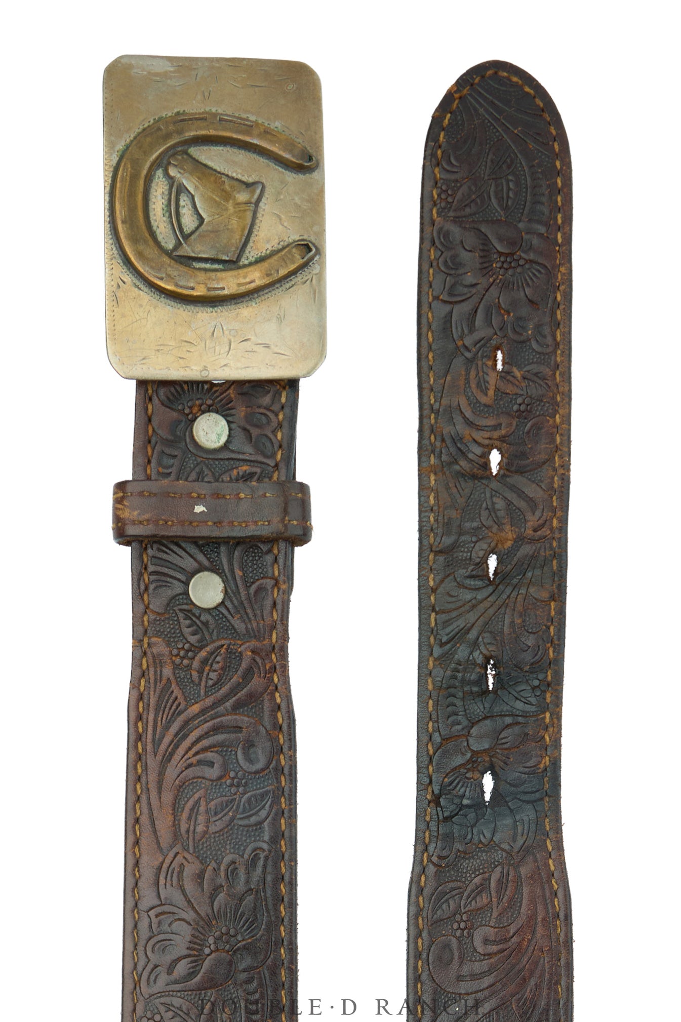 Belt, A Vintage, Buckle, Western, Horse Within Horseshoe, Hallmark, Vintage, 1002
