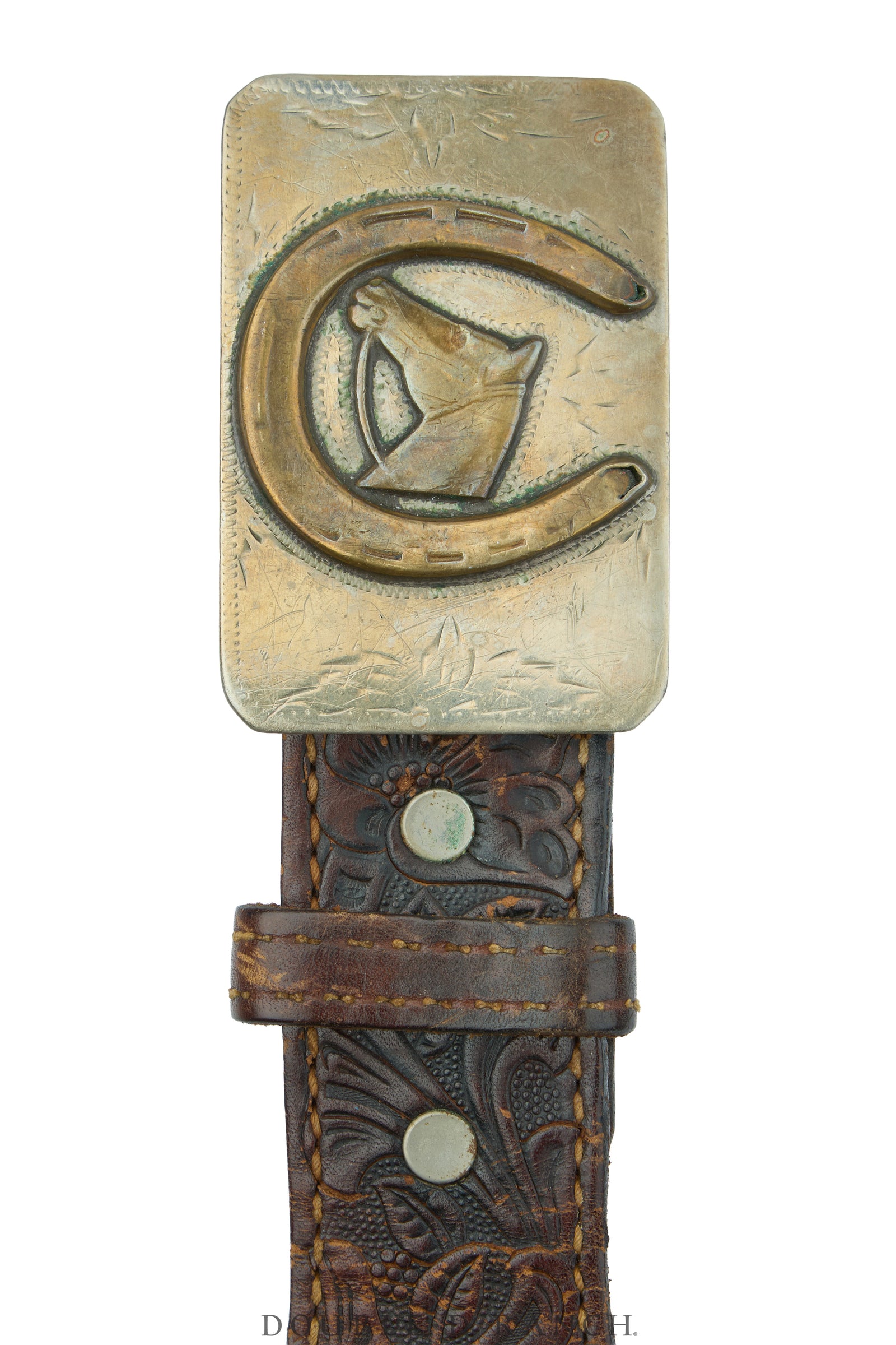 Belt, A Vintage, Buckle, Western, Horse Within Horseshoe, Hallmark, Vintage, 1002
