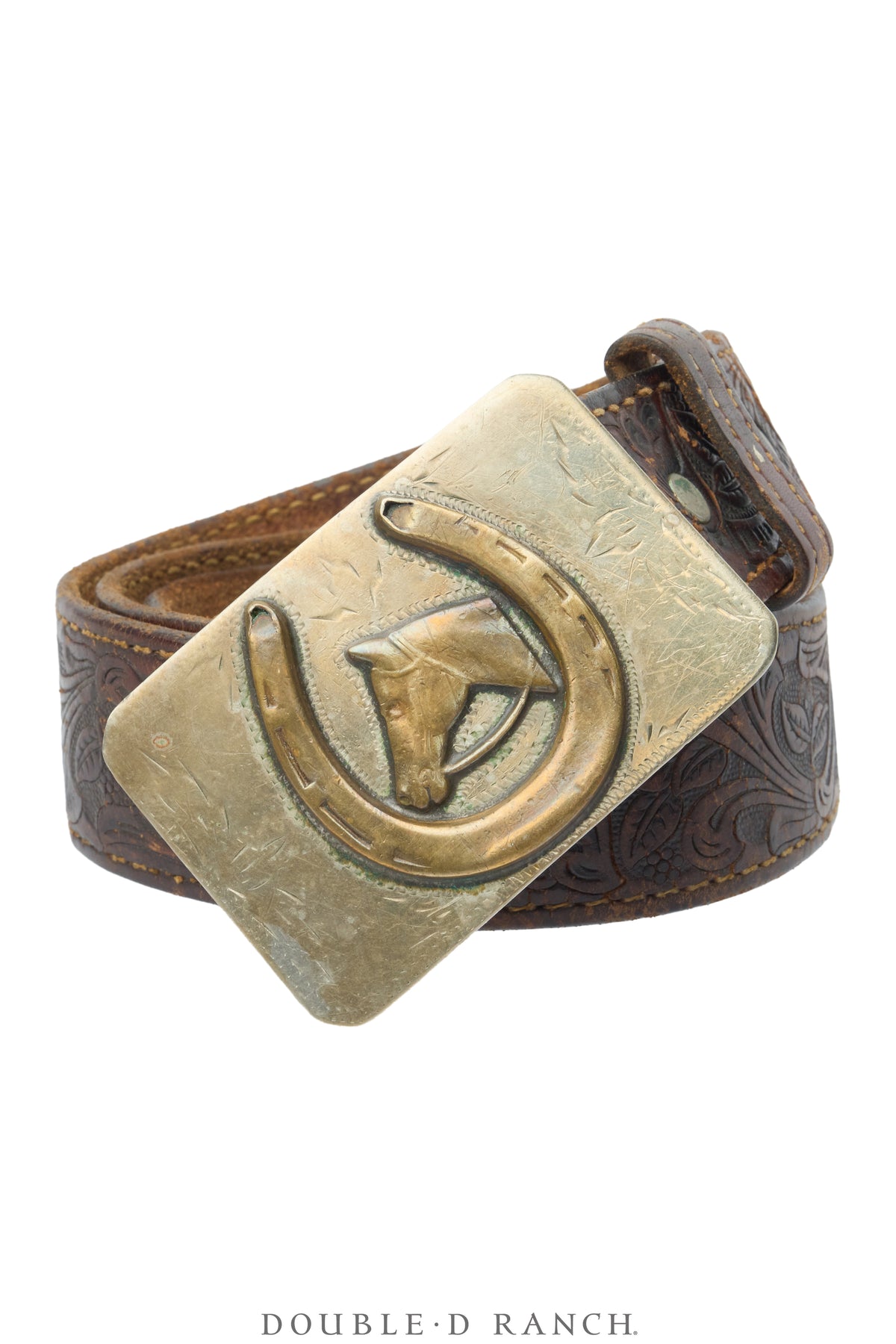 Belt, A Vintage, Buckle, Western, Horse Within Horseshoe, Hallmark, Vintage, 1002