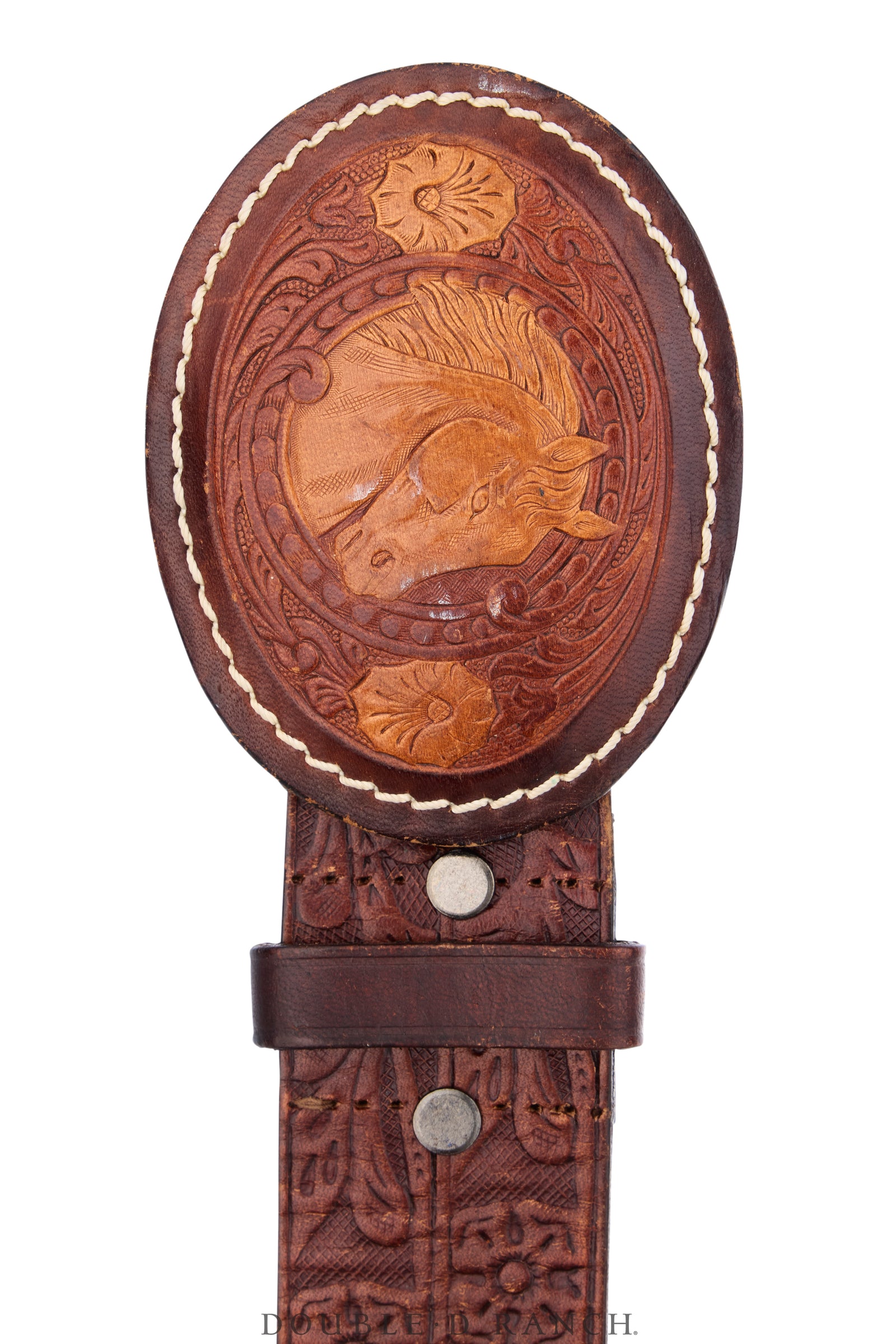 Belt, A Vintage, Buckle, Western, Leather, Hallmark, Vintage, 1267