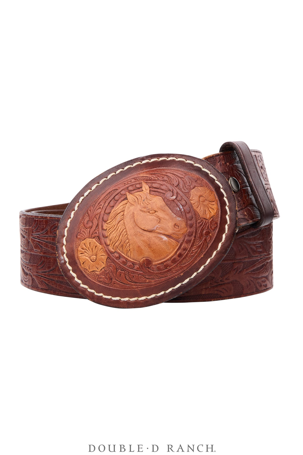 Belt, A Vintage, Buckle, Western, Leather, Hallmark, Vintage, 1267