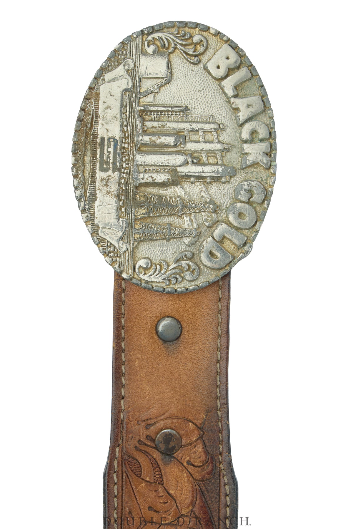 Belt, A Vintage, Buckle, Western, Roughneck Rodeo, Black Gold, Vintage, 1004
