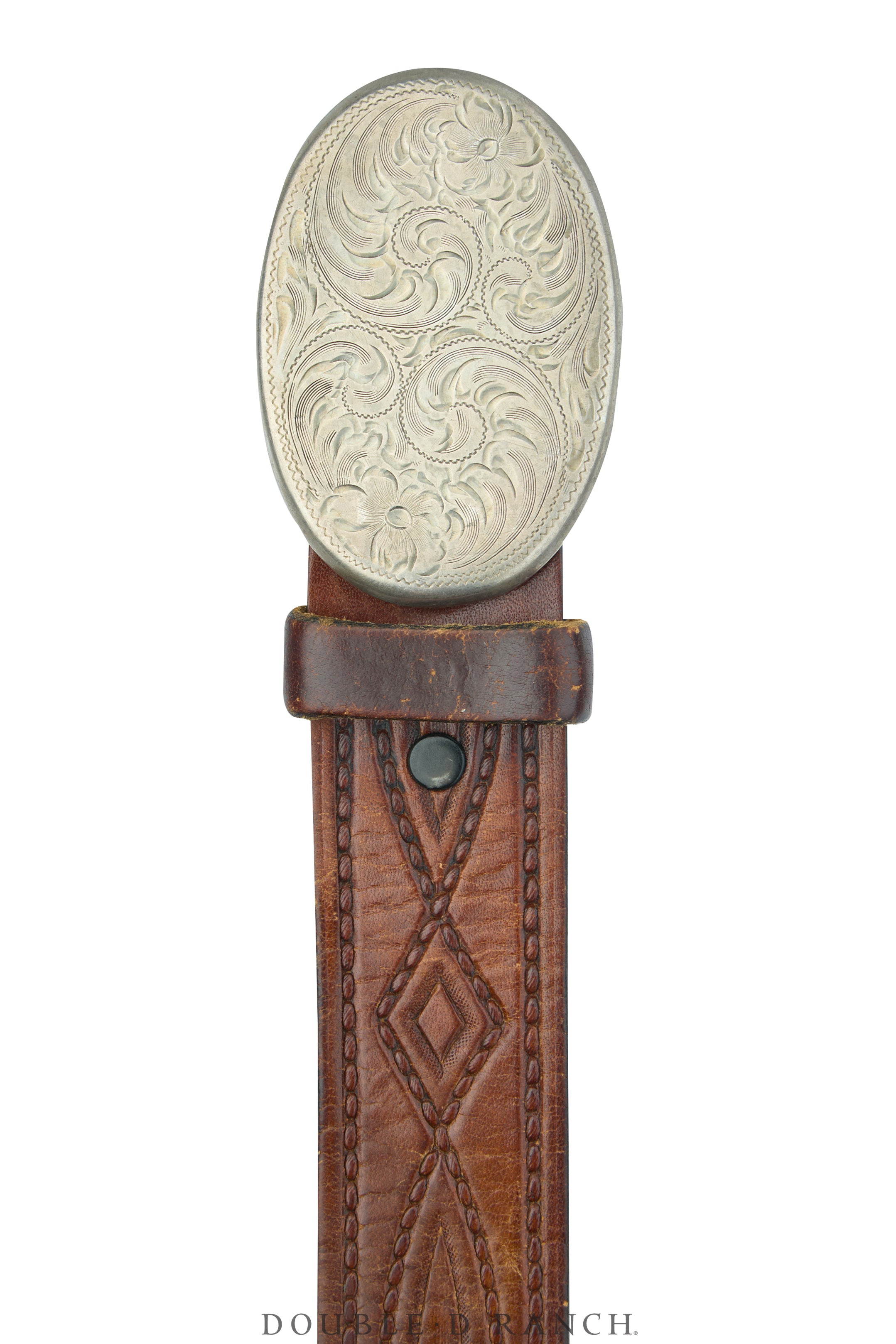 Belt, A Vintage, Buckle, Western, Sterling Silver, Engraved  display picture 1