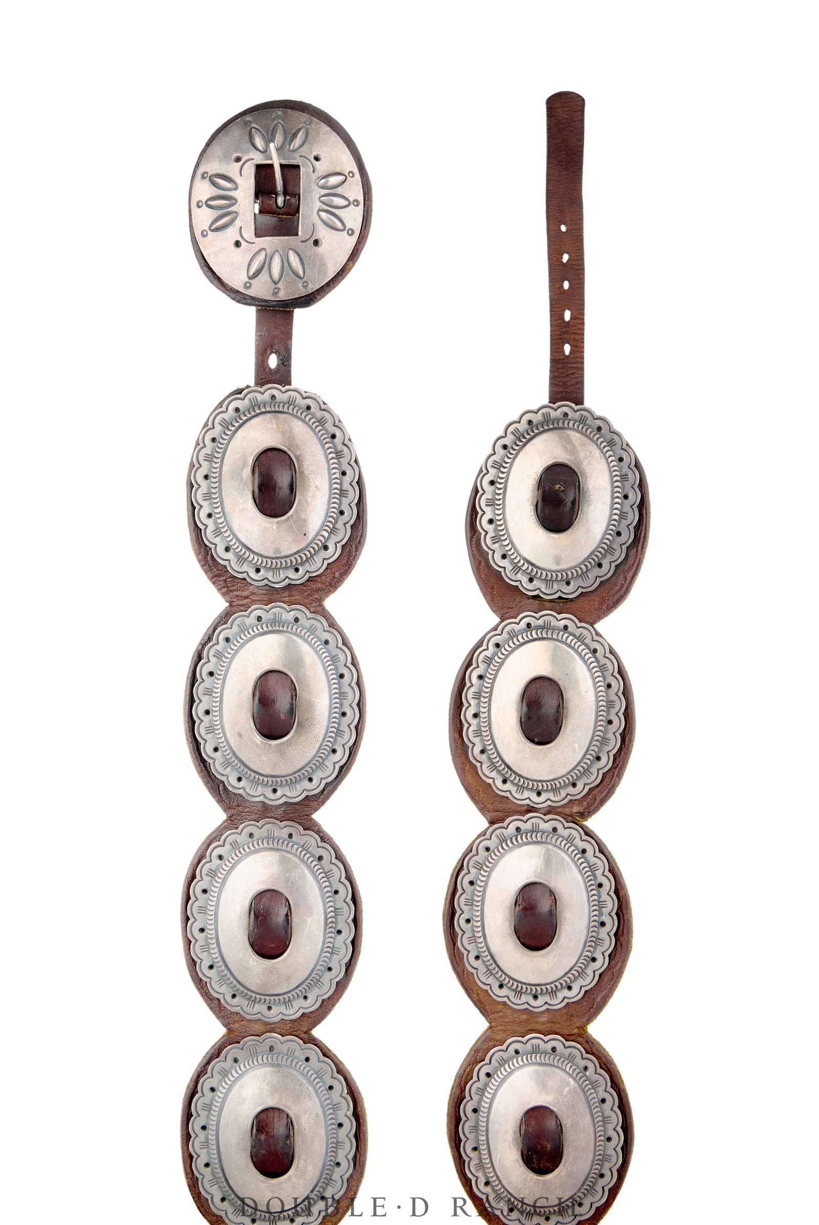 Belt, A Vintage, Concho, Sterling Silver, 1st Phase Revival, Skeet Hallmark, Vintage, 1168