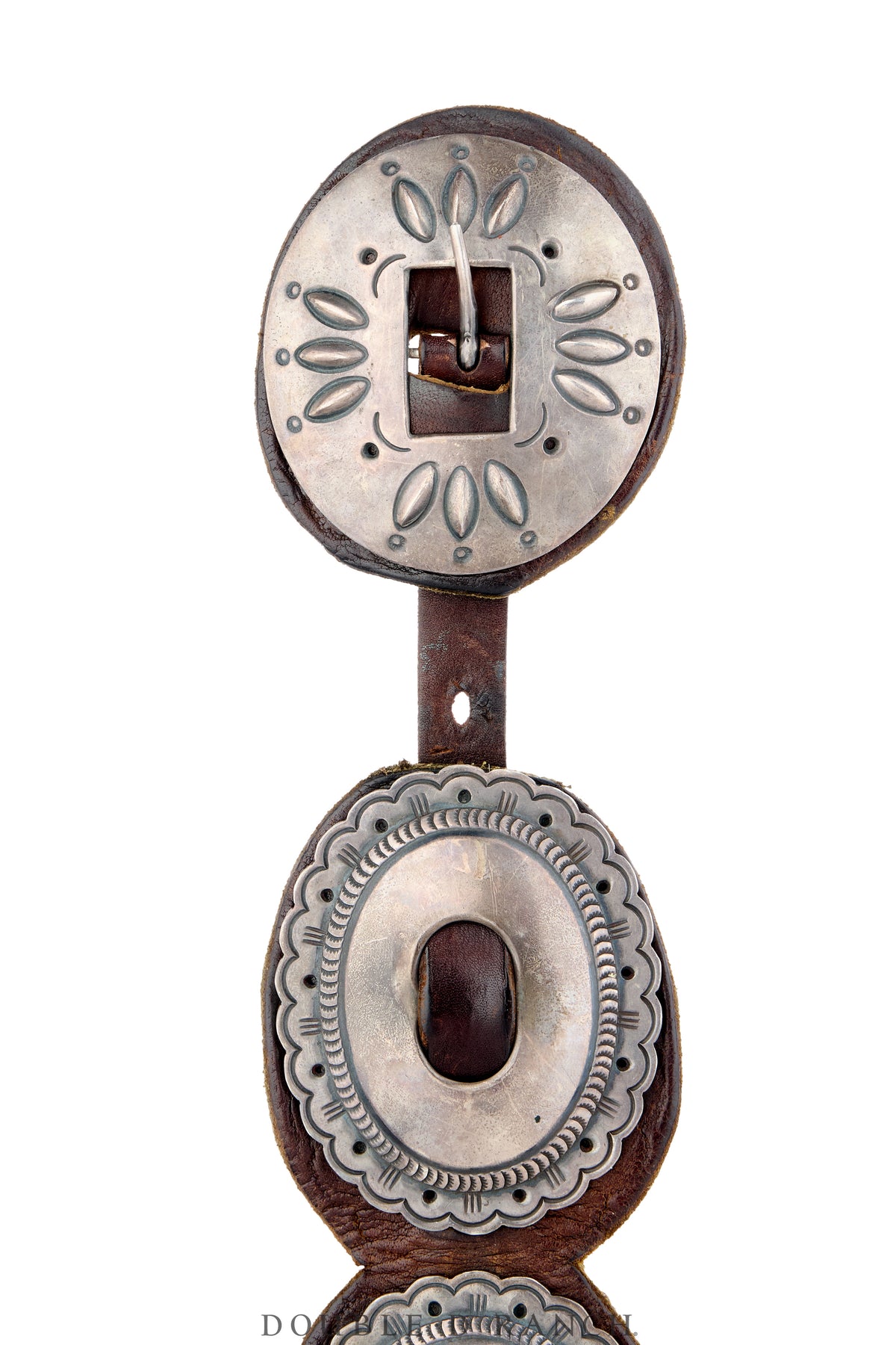 Belt, A Vintage, Concho, Sterling Silver, 1st Phase Revival, Skeet Hallmark, Vintage, 1168
