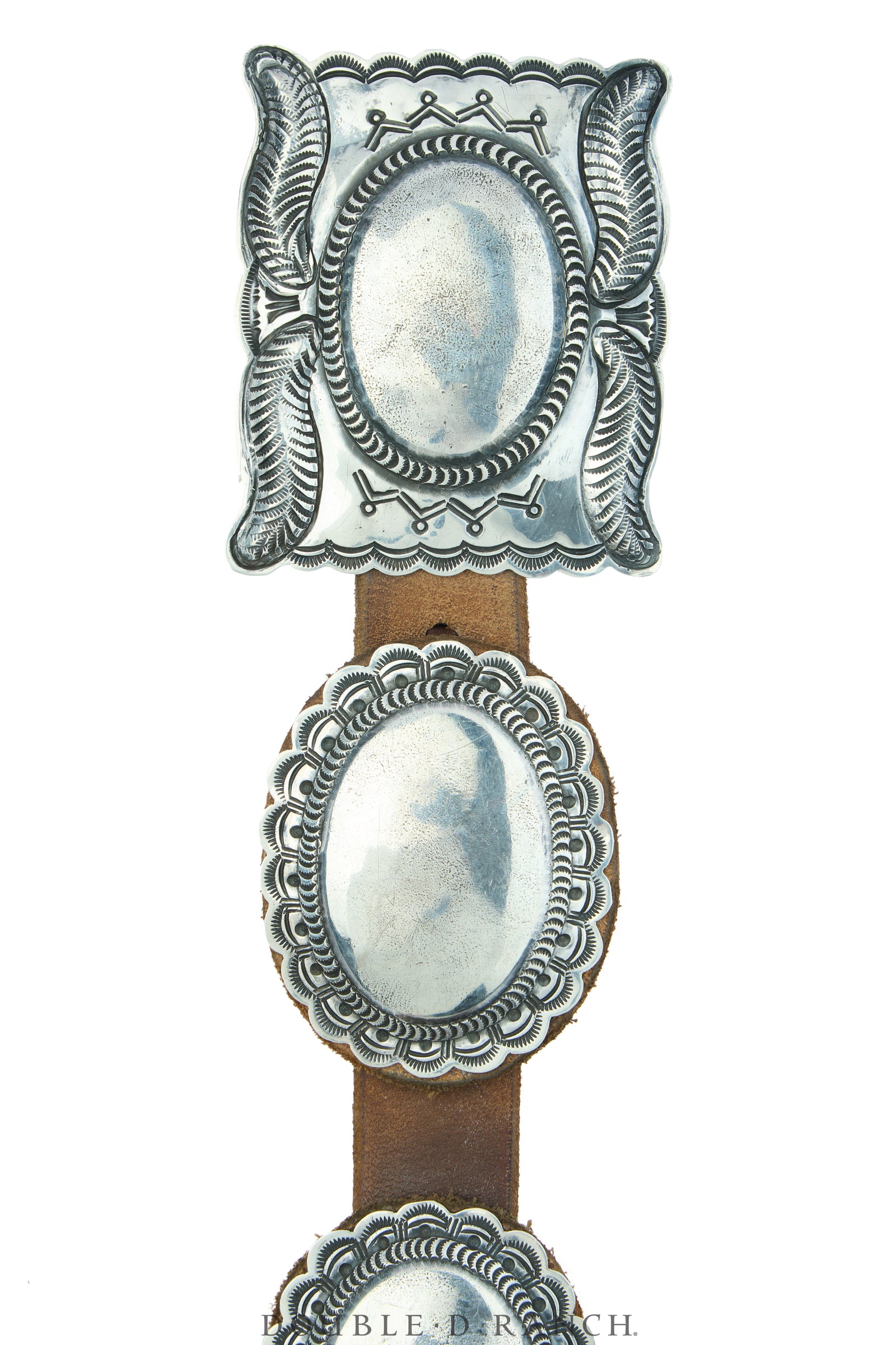 Belt, A Vintage, Concho, Sterling Silver, 2nd Phase Revival, Hallmark, Vintage, 1015