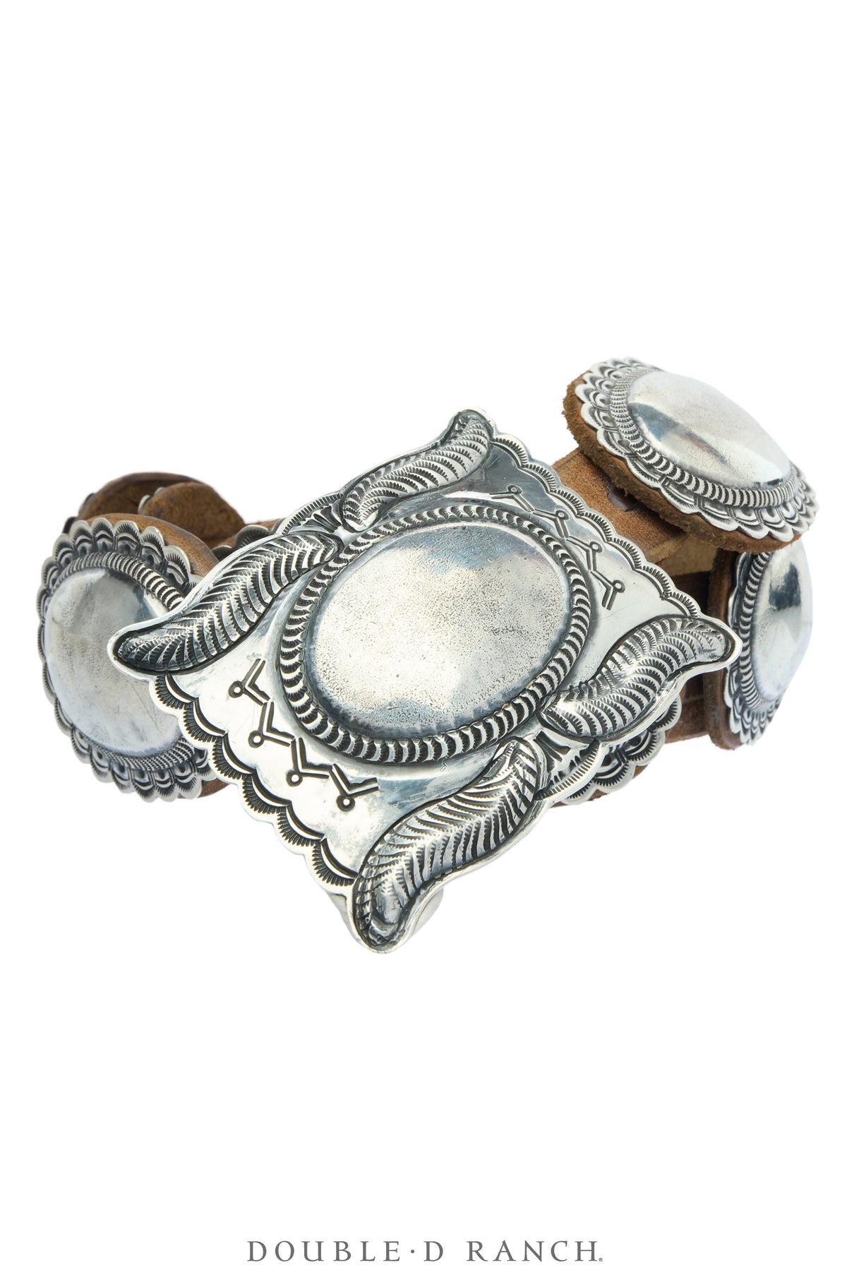 Belt, A Vintage, Concho, Sterling Silver, 2nd Phase Revival, Hallmark, Vintage, 1015