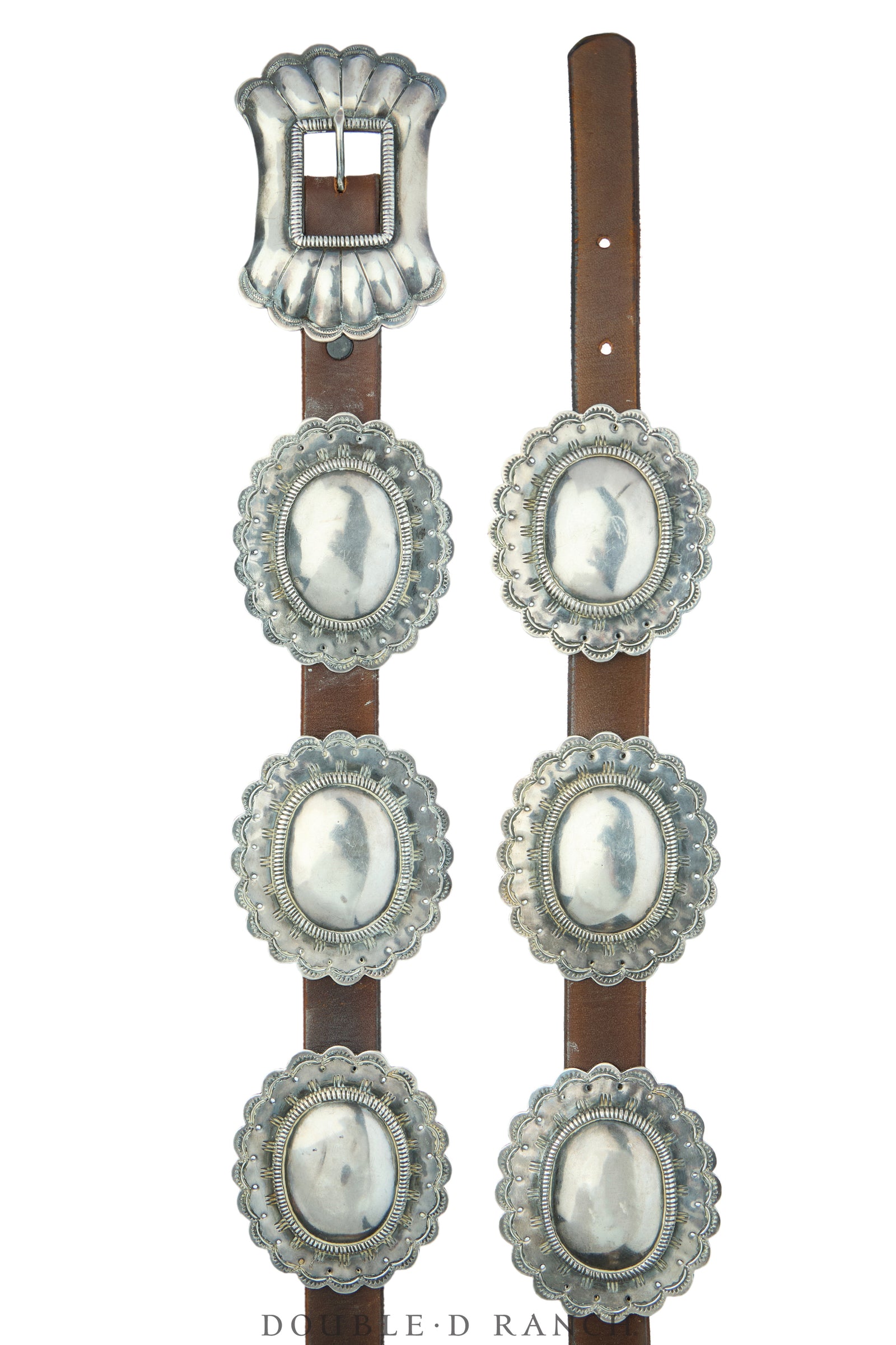 Belt, A Vintage, Concho, Sterling Silver, High Dome with Stampwork, Vintage, 1016