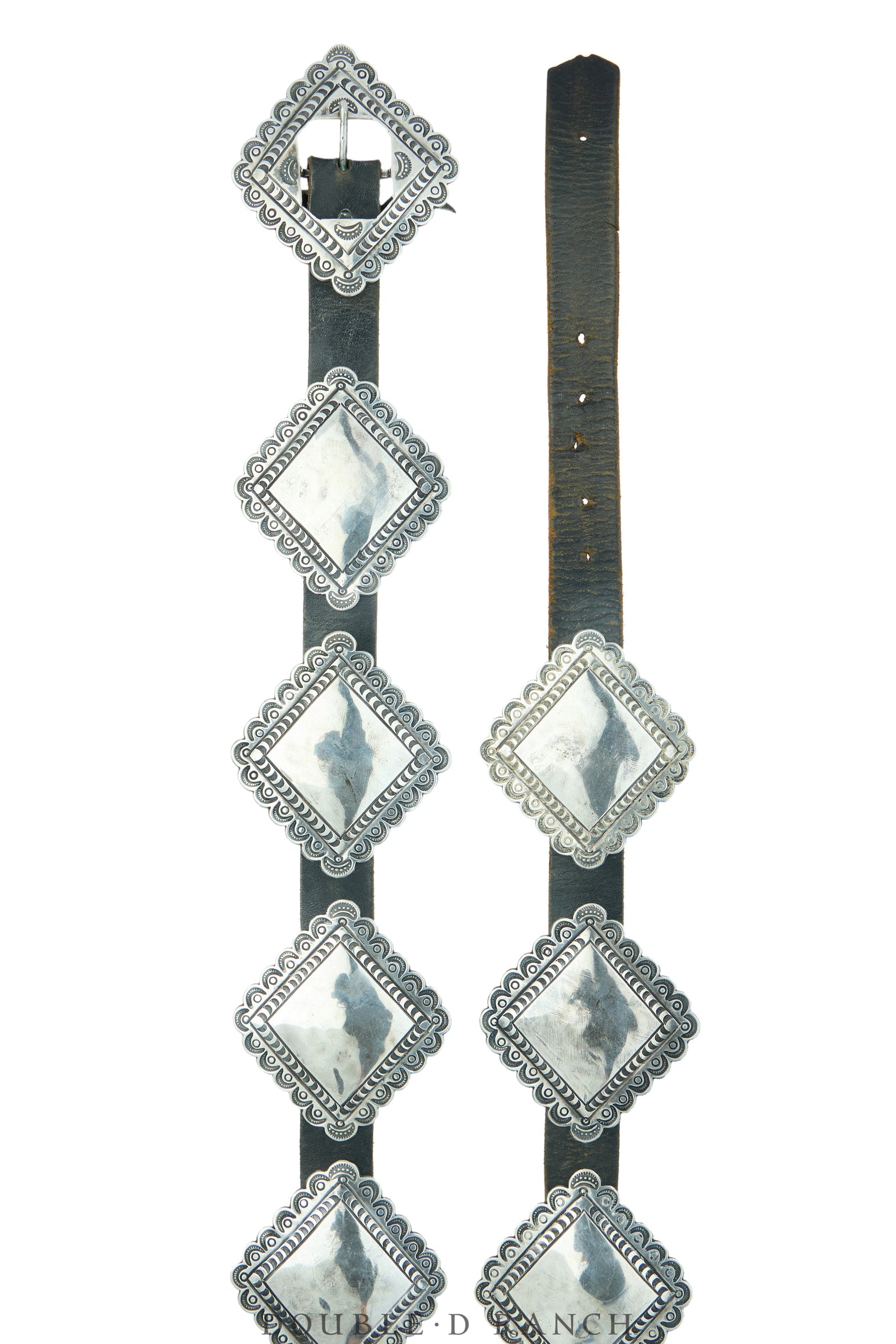 Belt, A Vintage, Concho, Sterling Silver, Rectangular Shapes, Vintage, 1018