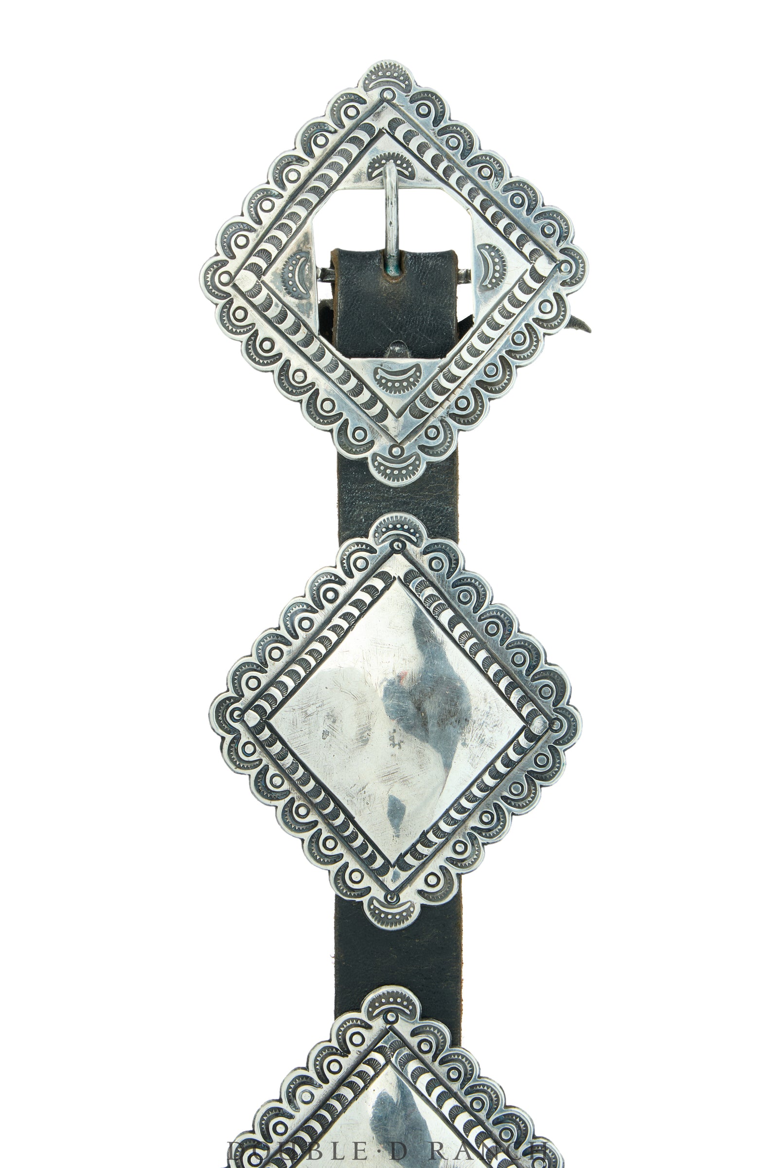 Belt, A Vintage, Concho, Sterling Silver, Rectangular Shapes, Vintage, 1018