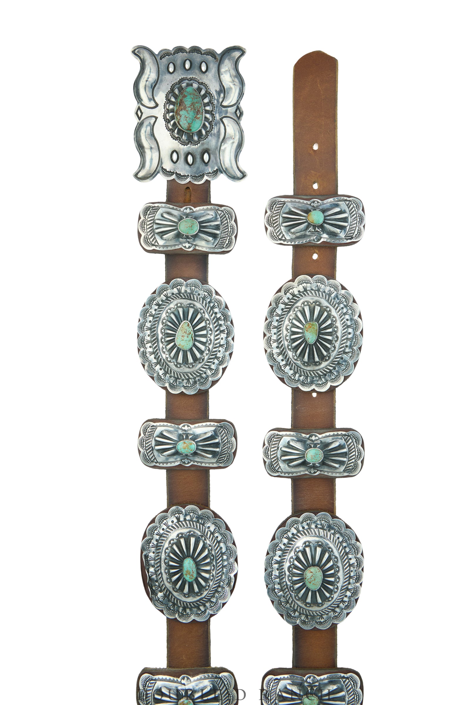 Belt, A Vintage, Concho, Turquoise, Third Phase Revival, Hallmark, Vintage, 1022