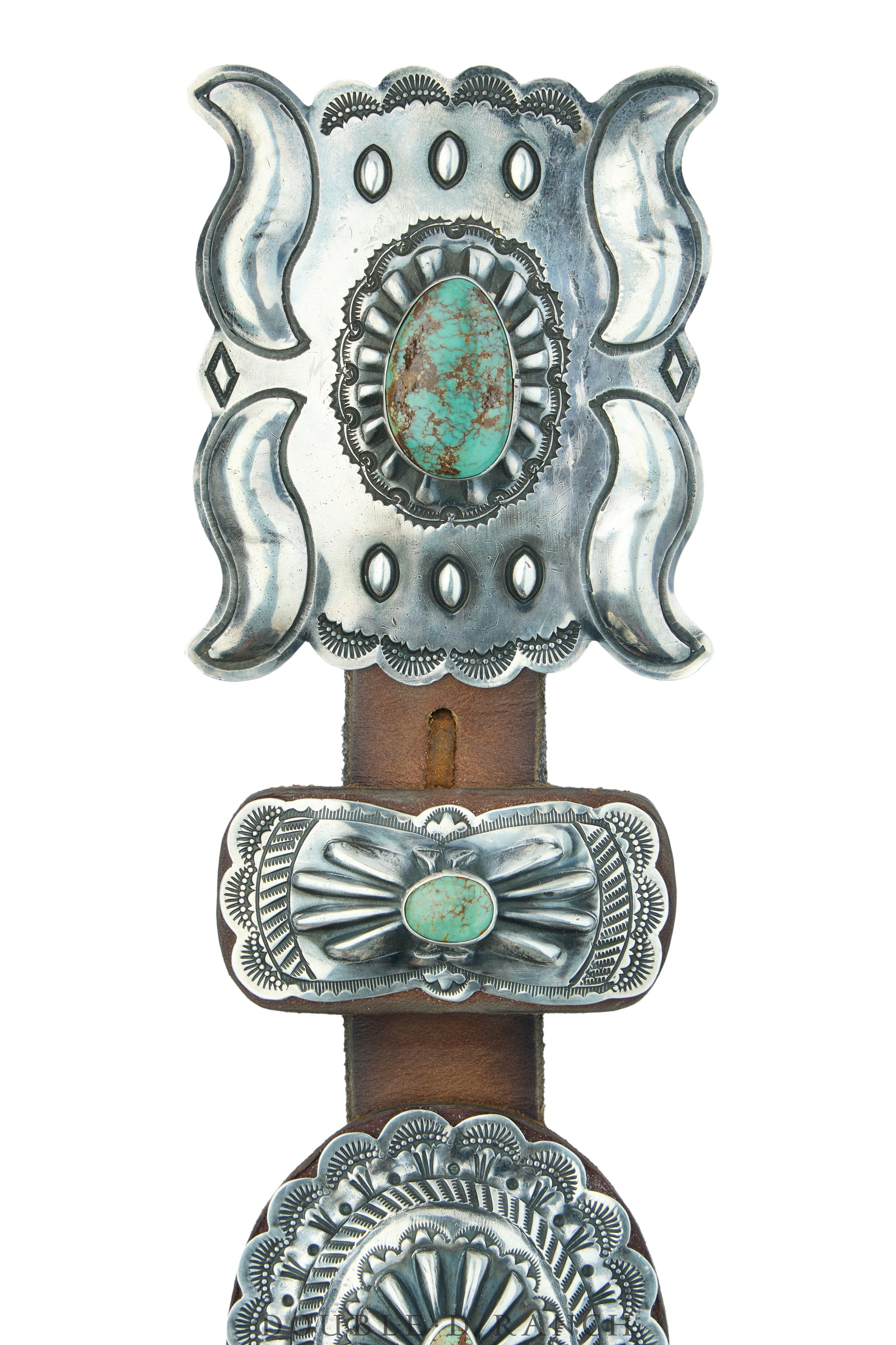 Belt, A Vintage, Concho, Turquoise, Third Phase Revival, Hallmark, Vintage, 1022