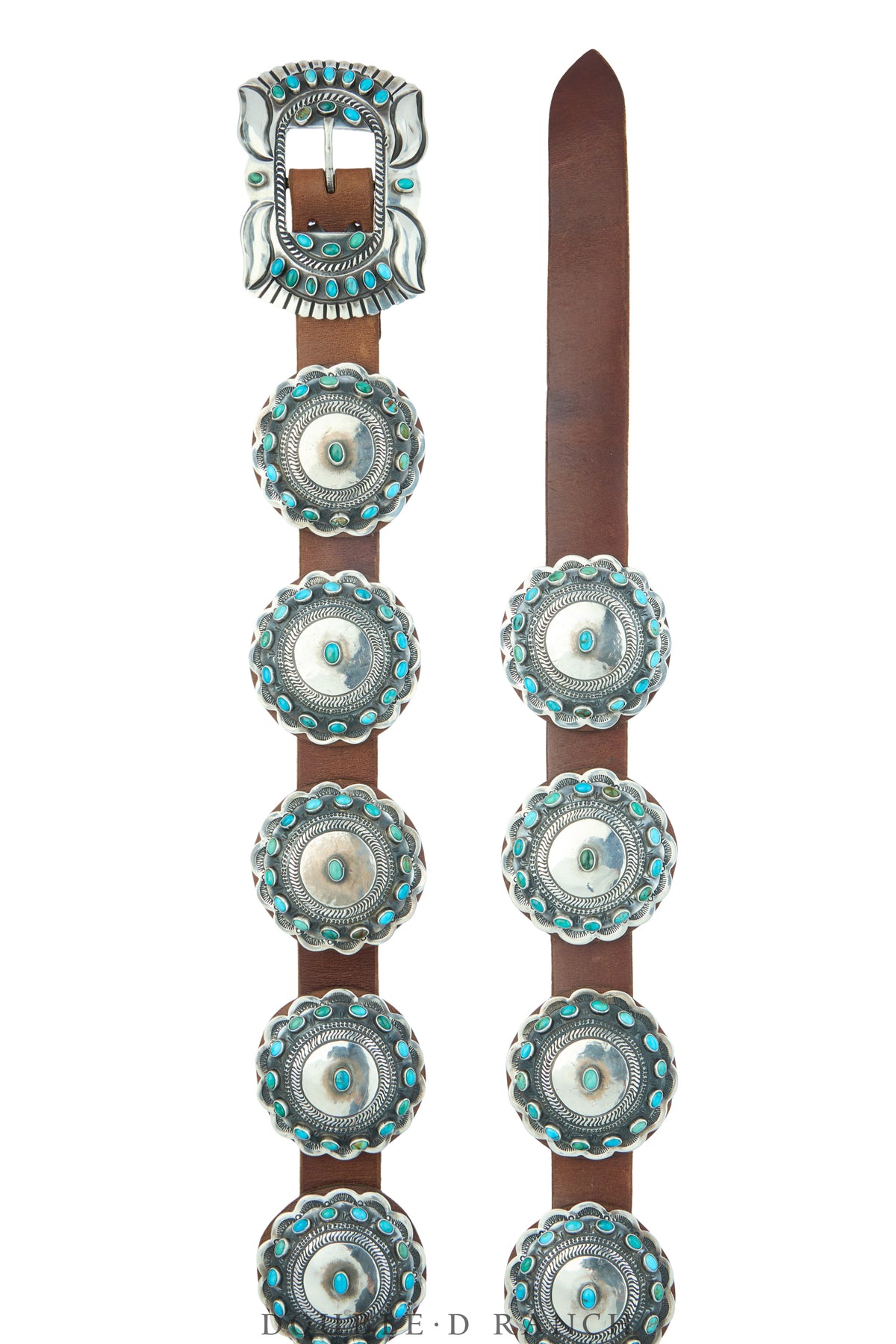 Belt, A Vintage, Concho, Turquoise, Third Phase Revival, Hallmark, Vintage, 1021