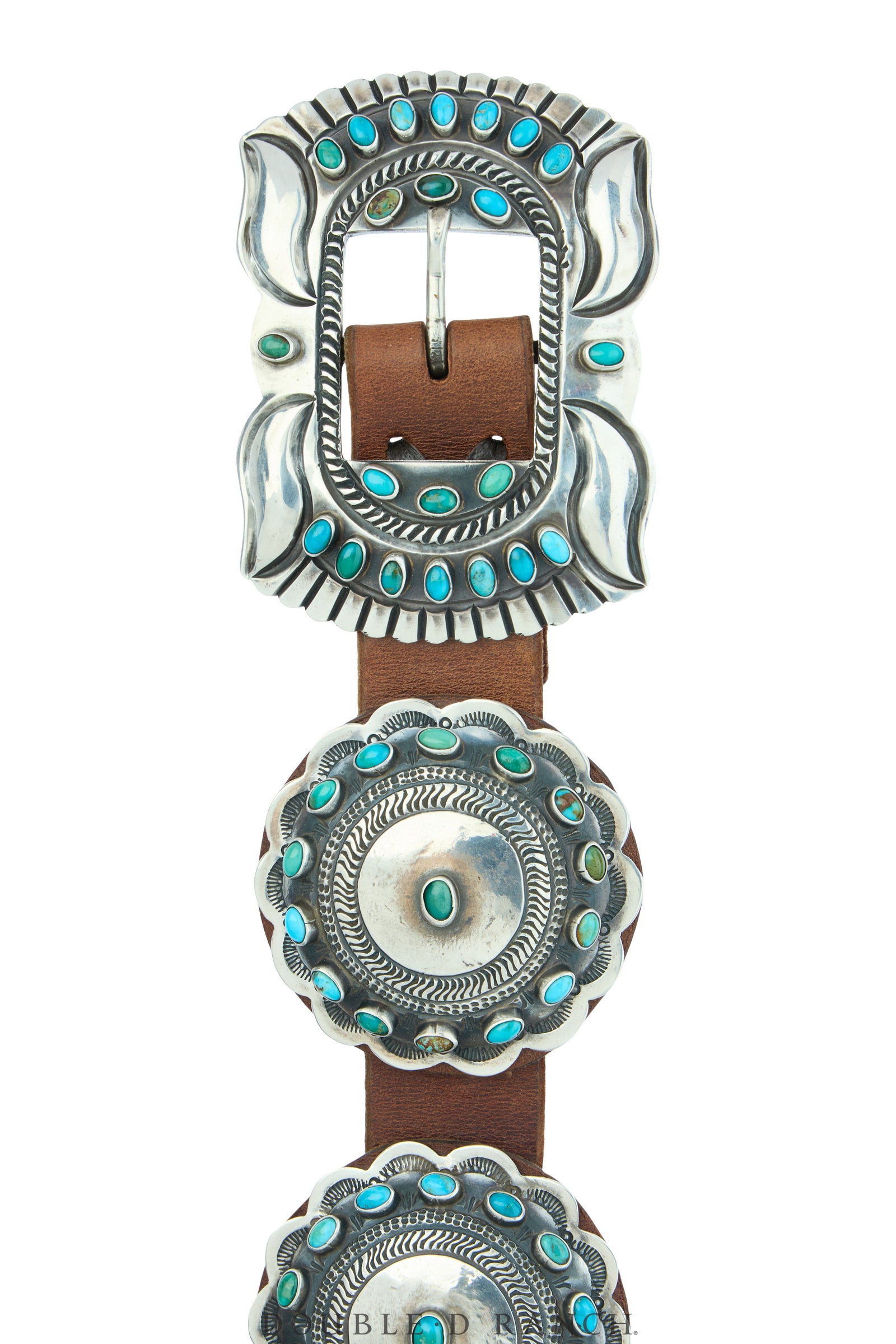 Belt, A Vintage, Concho, Turquoise, Third Phase Revival, Hallmark, Vintage, 1021