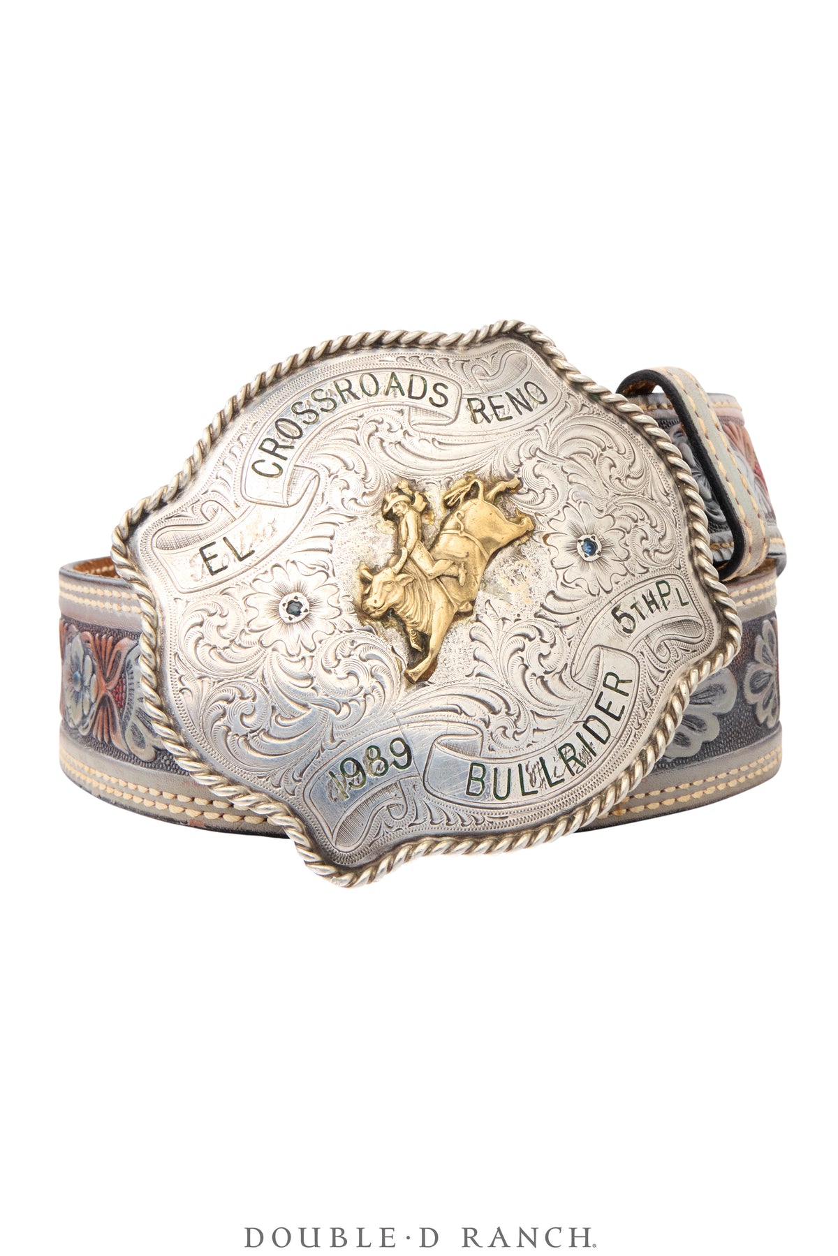 Belt, A Vintage, Buckle, Trophy, Bucking Bull, Crossroads, El Reno, Vintage, 1265