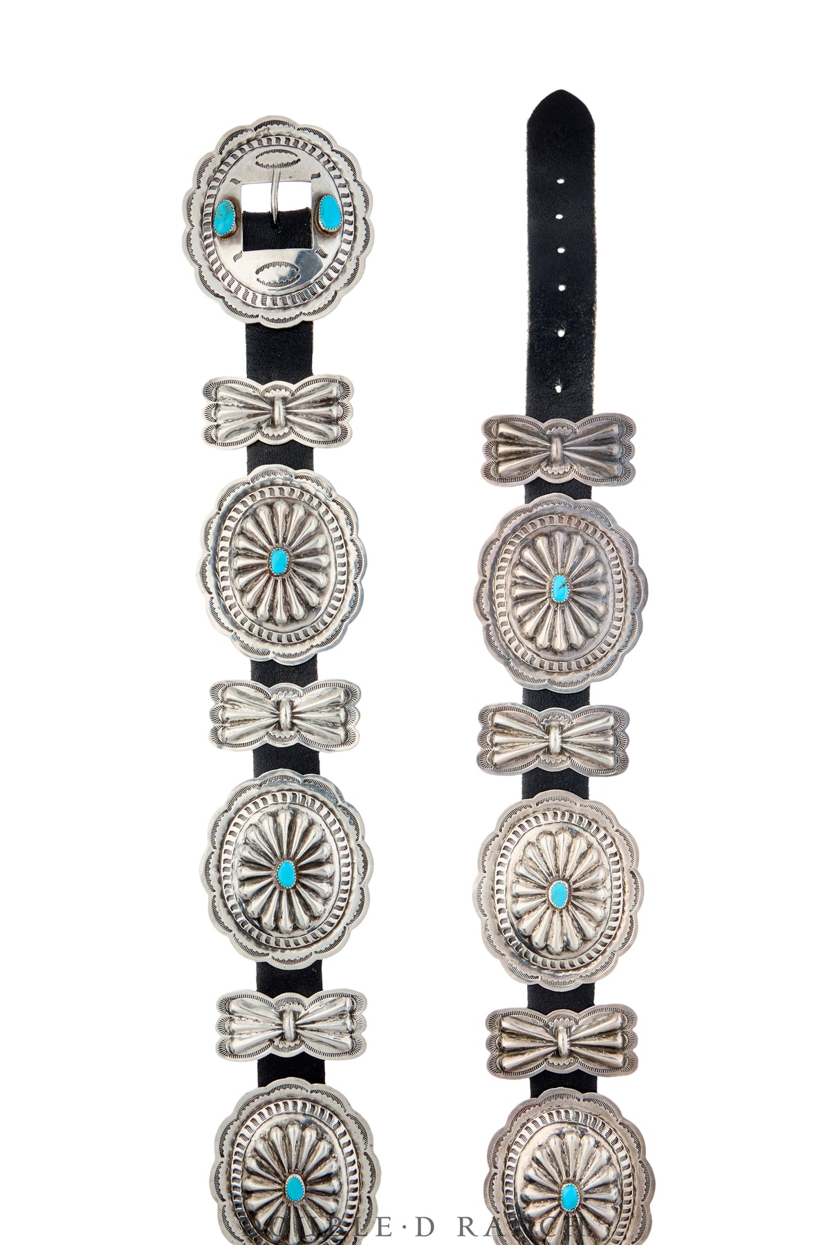 Belt, Concho, Turquoise & Sterling Silver, Hallmark, Vintage, 1171