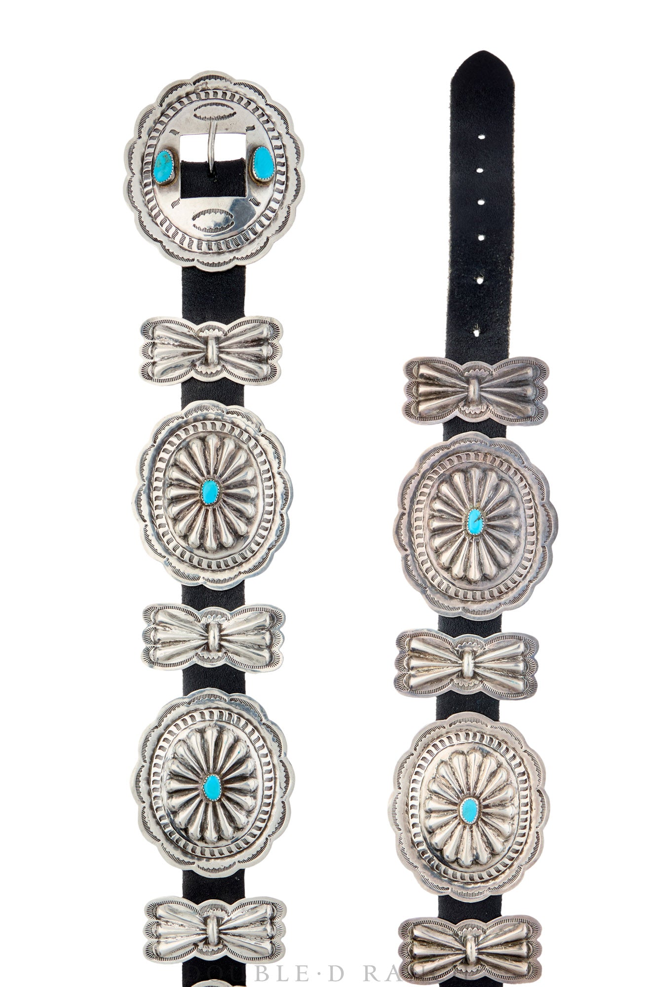 Belt, Concho, Turquoise & Sterling Silver, Hallmark, Vintage, 1171
