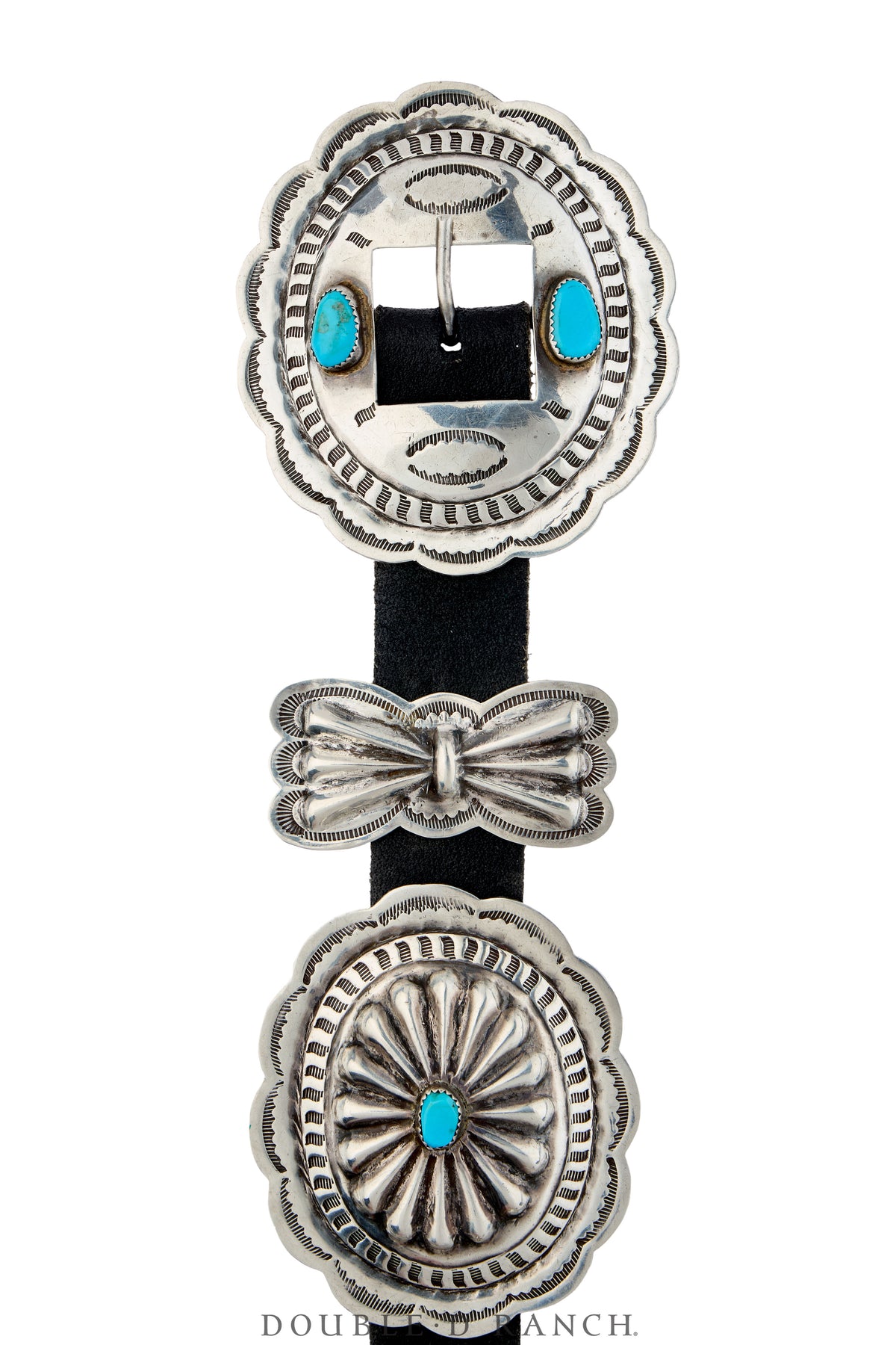 Belt, Concho, Turquoise & Sterling Silver, Hallmark, Vintage, 1171