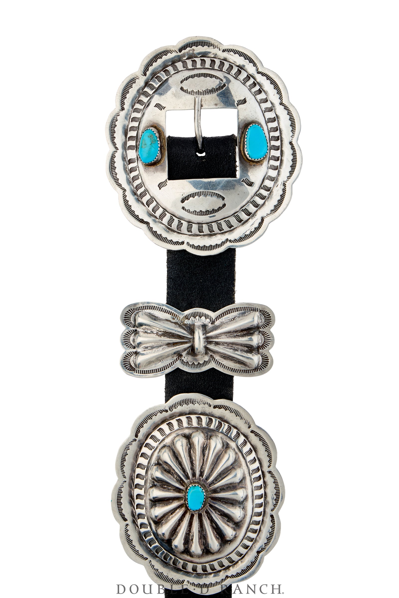 Belt, Concho, Turquoise & Sterling Silver, Hallmark, Vintage, 1171