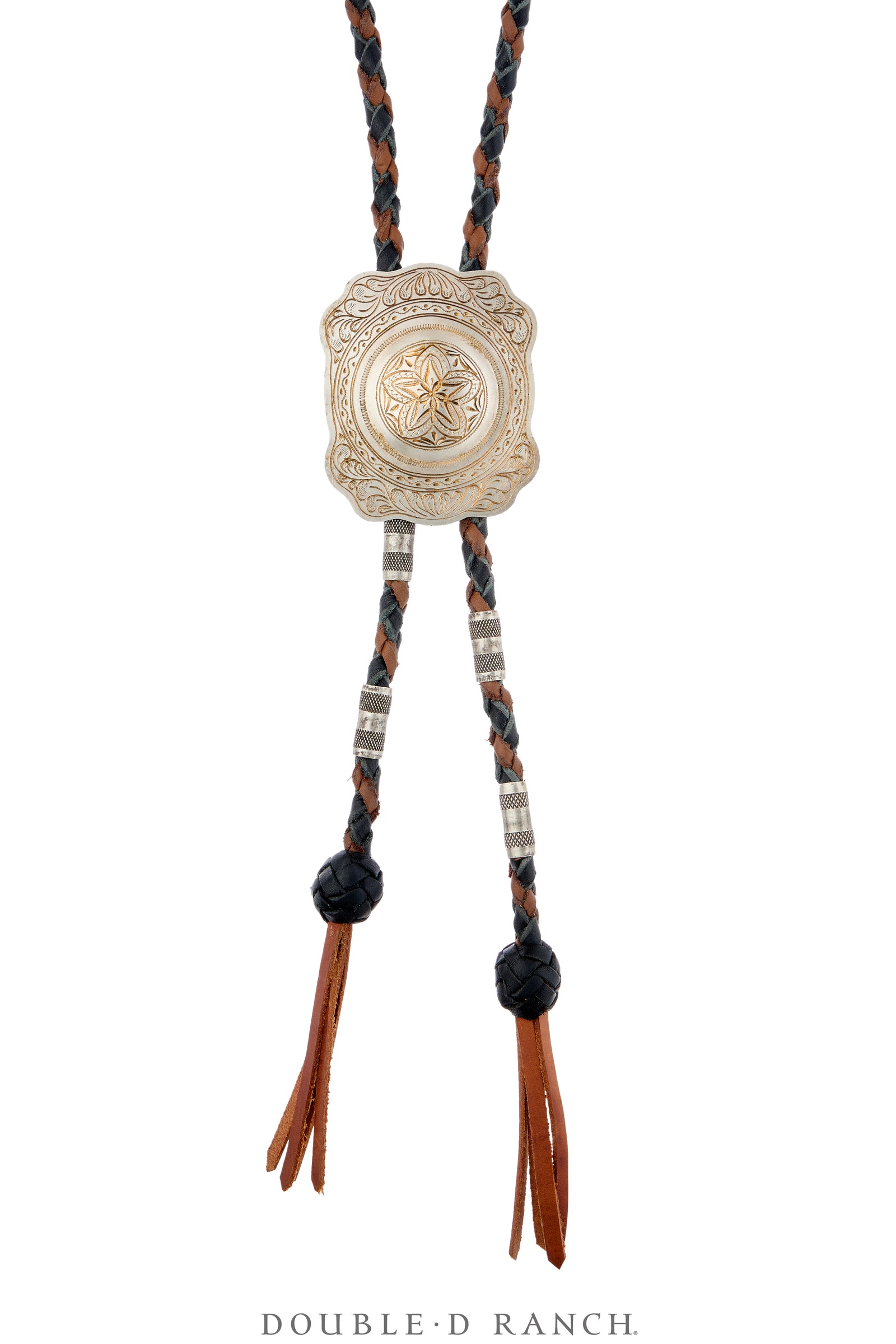 Bolo, Concho, Engraved, Horsehair, Linda Doyle Hallmark, New Old Stock, 3919