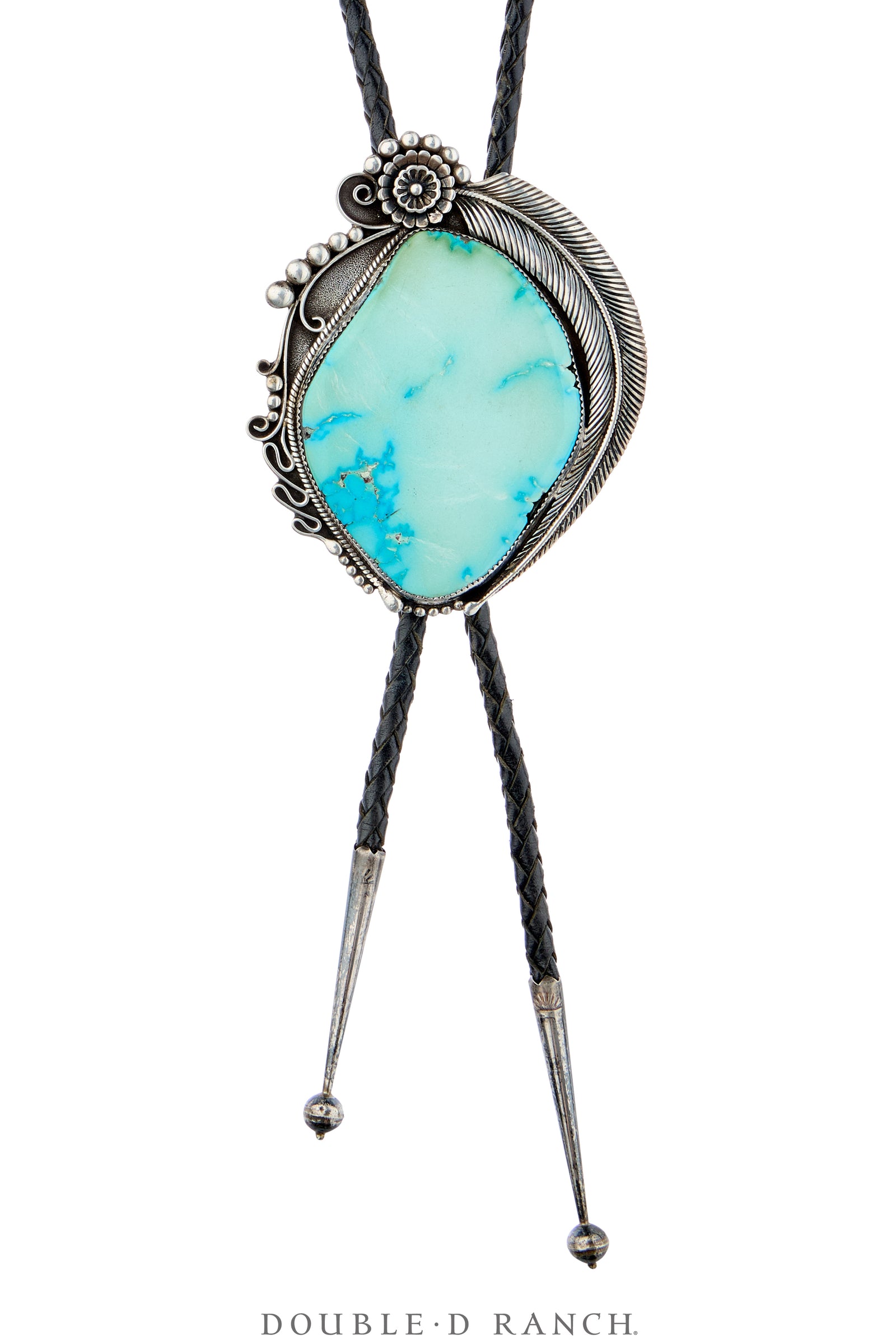 Bolo, Natural Stone, Turquoise, Wire Work, Hallmark, Vintage, 3921