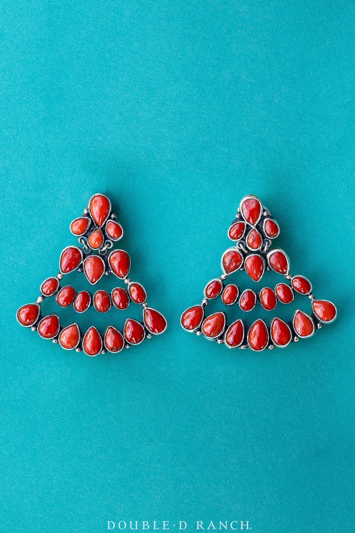 Earrings, Federico, Fan, Coral, Hallmark, Contemporary, 1912