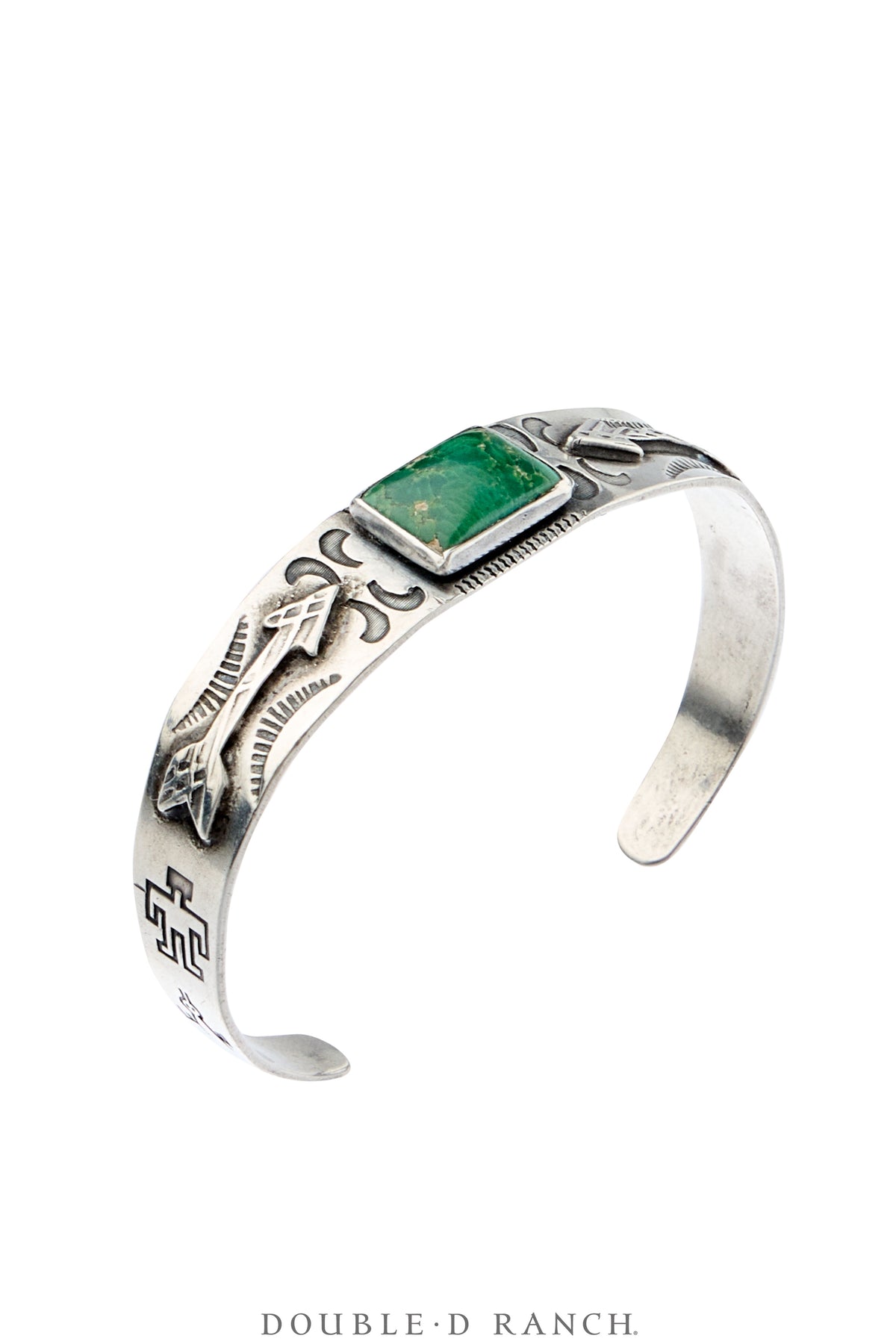 Cuff, Fred Harvey Railroad Era, Turquoise, Arrows, Vintage ‘40s, 4333
