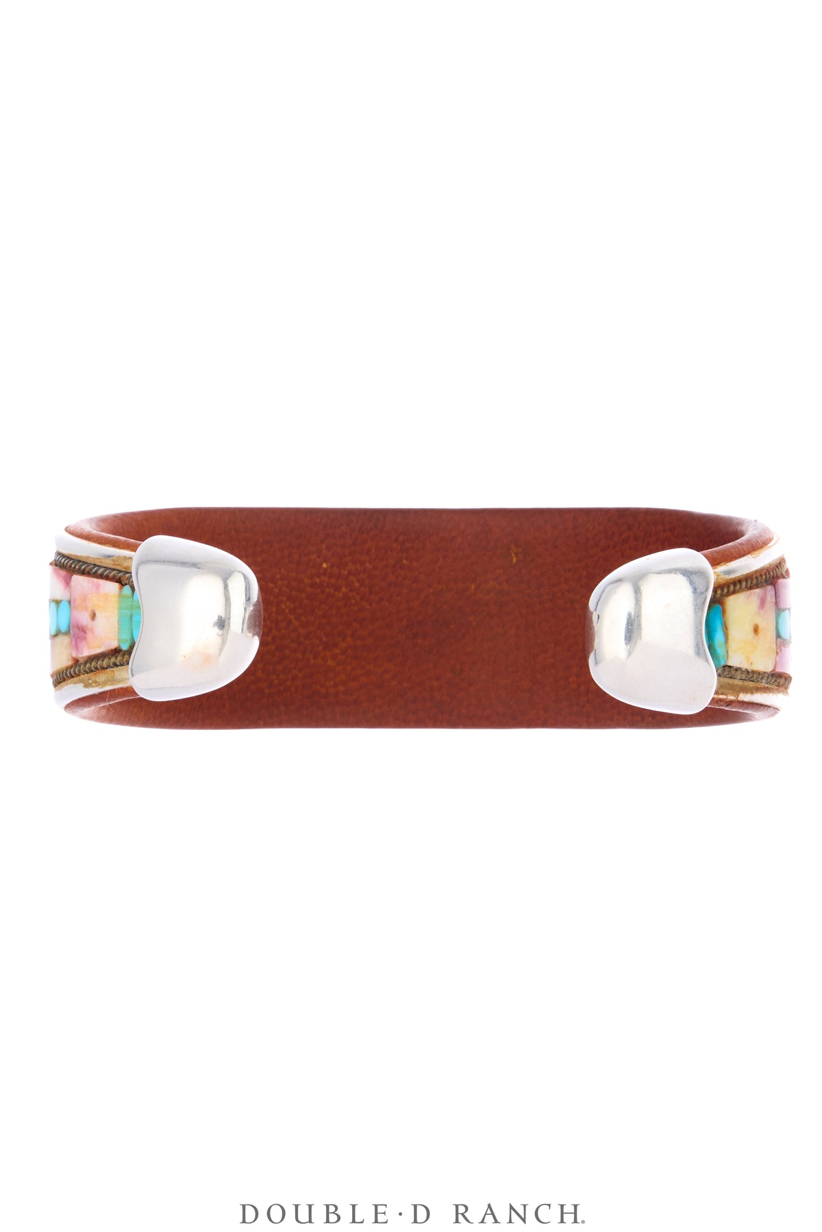 Cuff, Inlay, Turquoise, Spiny Oyster,  Leather Lined, Artisan, Charlie Favour, Contemporary, 4340