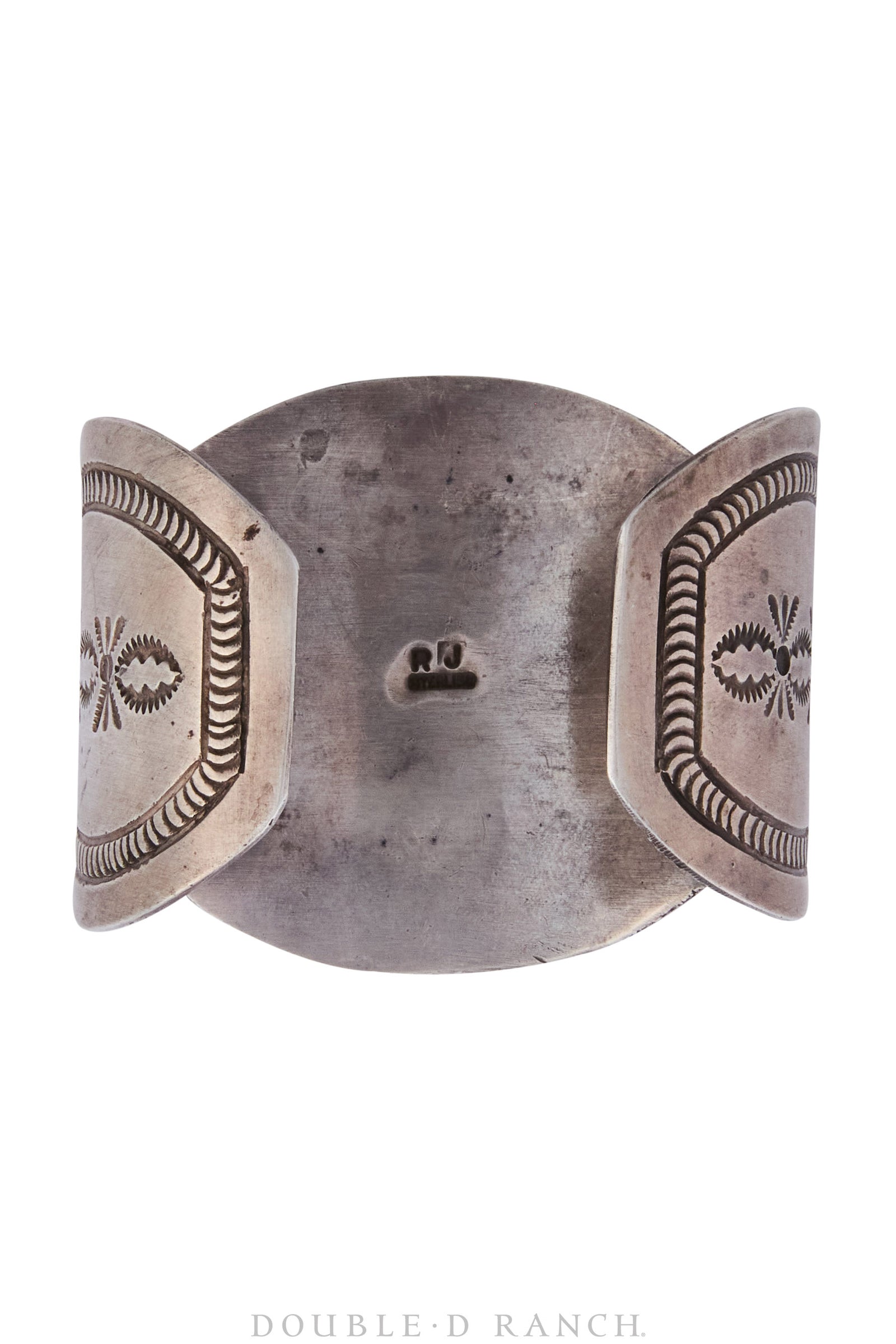 Cuff, Natural Stone, Turquoise, Stampwork, Hallmark, Vintage, 3689