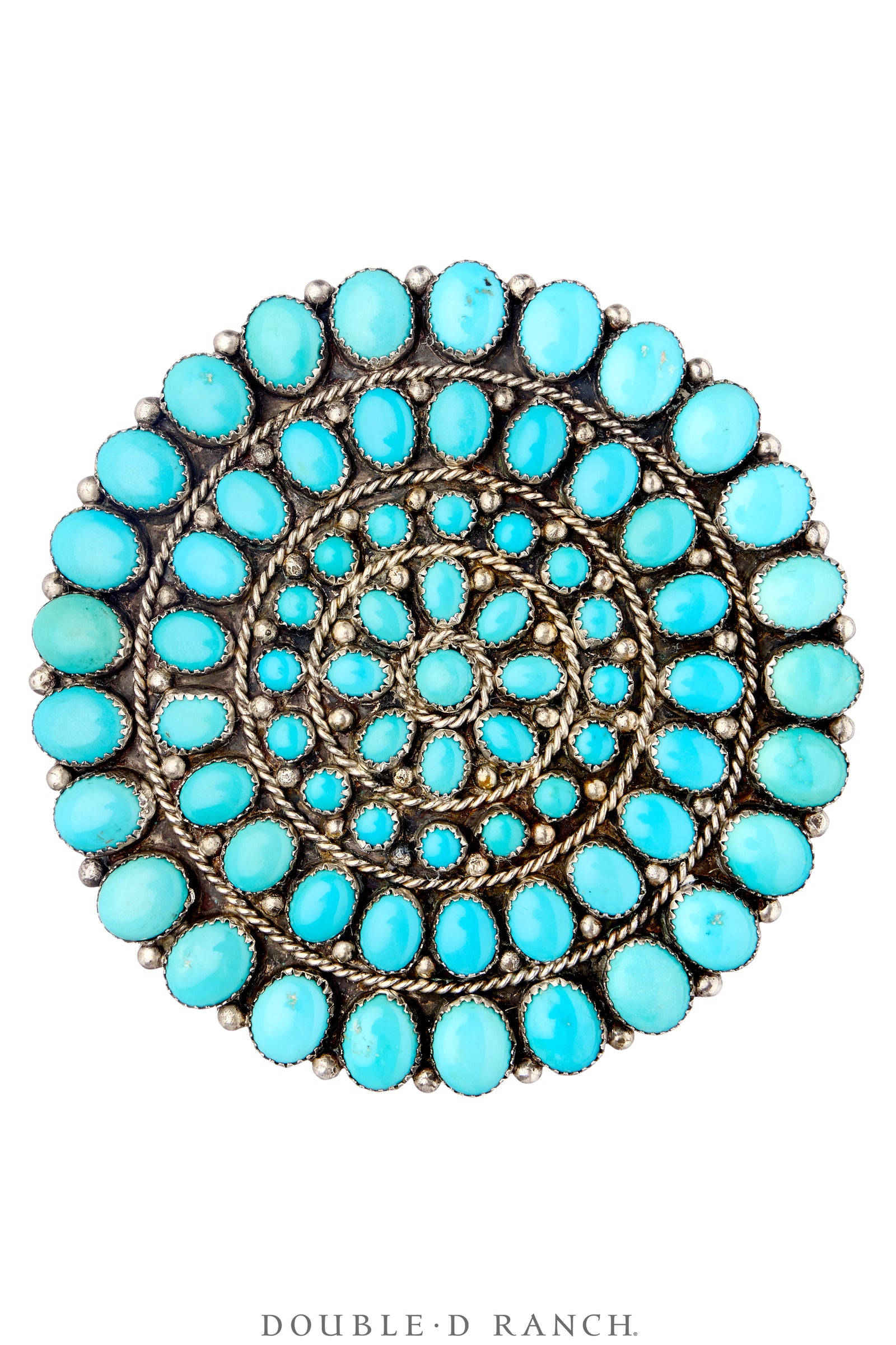 Pin, Cluster, Turquoise, Manta, Marked, Vintage, Old Pawn With Trader's Code, 1235