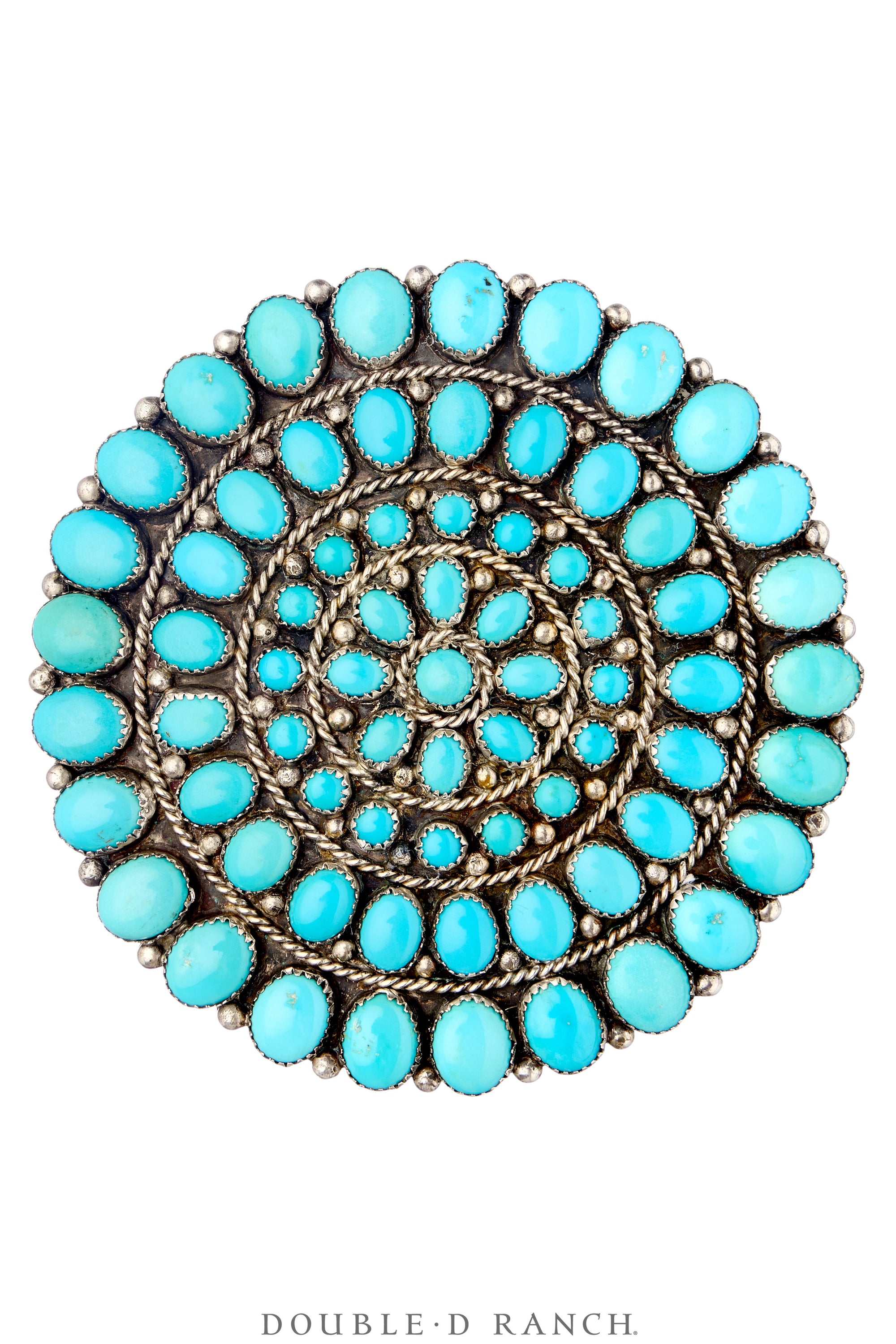 Pin, Cluster, Turquoise, Manta, Marked, Vintage, Old Pawn With Trader's Code, 1235